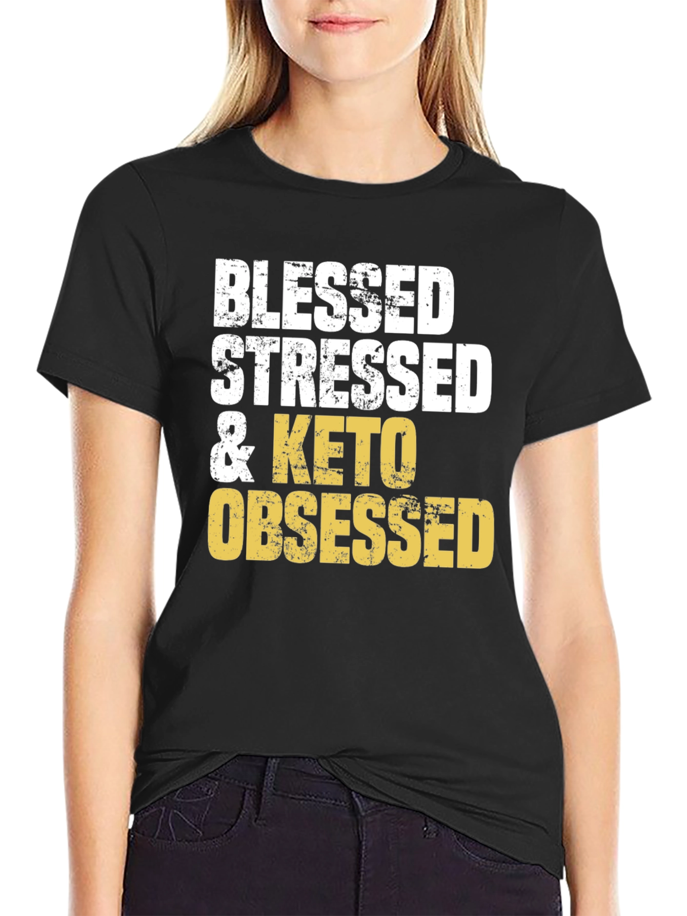 Blessed Stressed & Keto Obsessed Graphic Tee