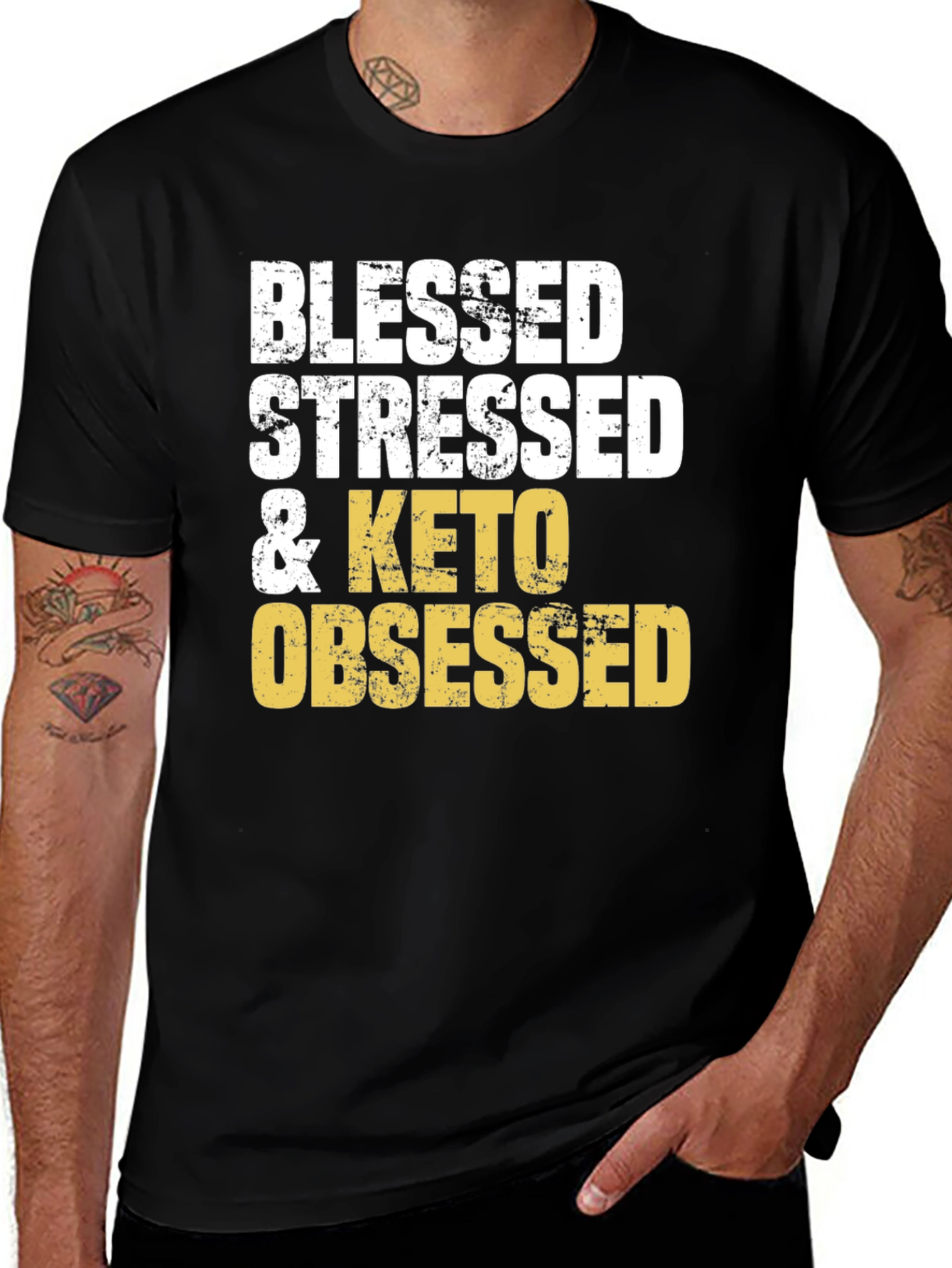 Blessed Stressed & Keto Obsessed Graphic Tee