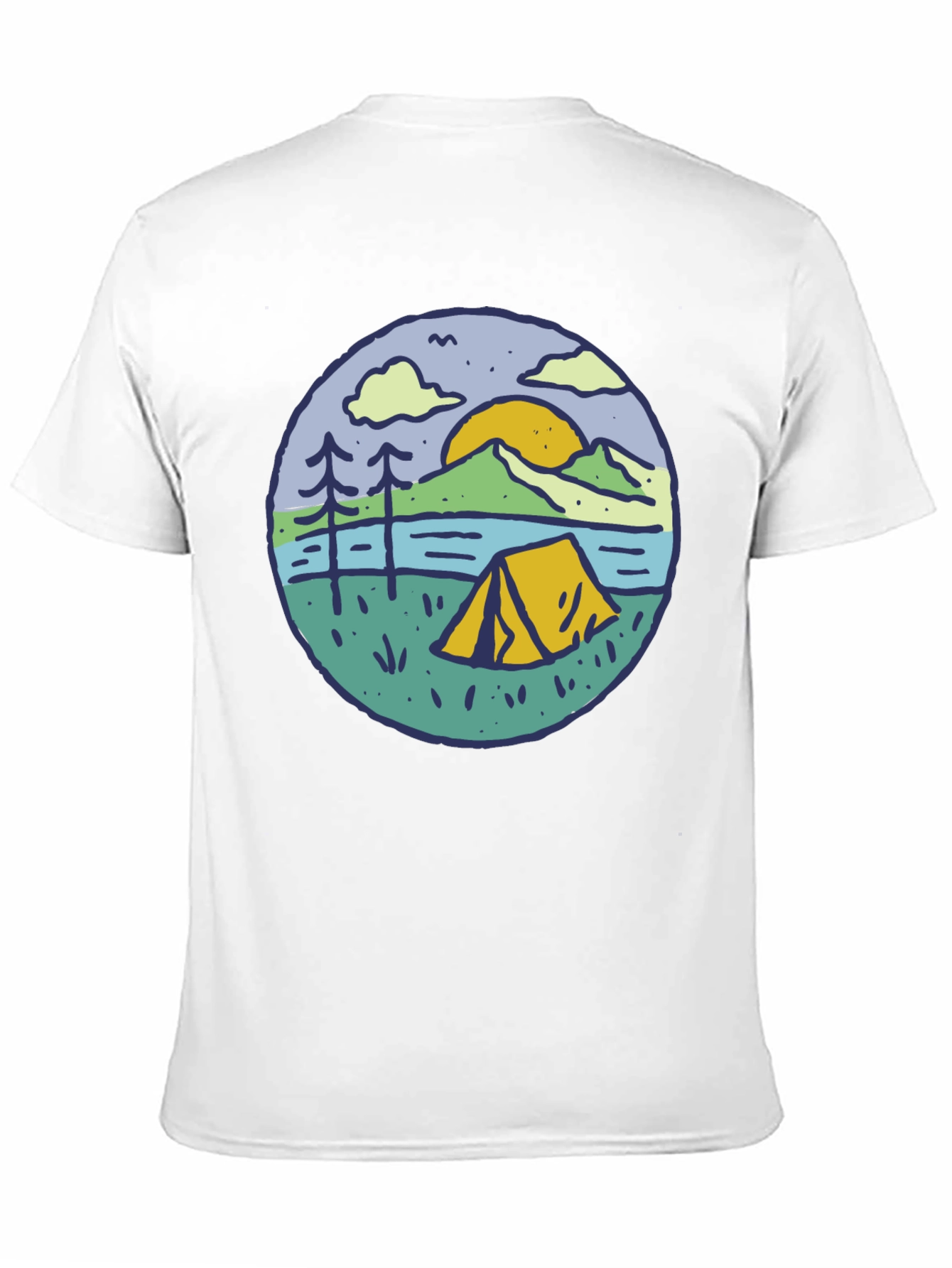 Camping Scene Graphic Tee - Outdoor Adventure Shirt