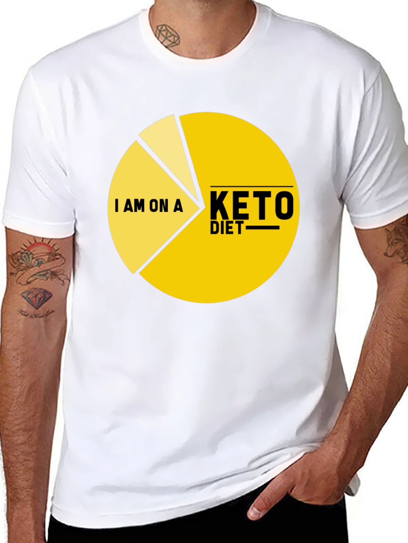 Keto Diet Pie Chart T-Shirt - Funny Dieting Tee