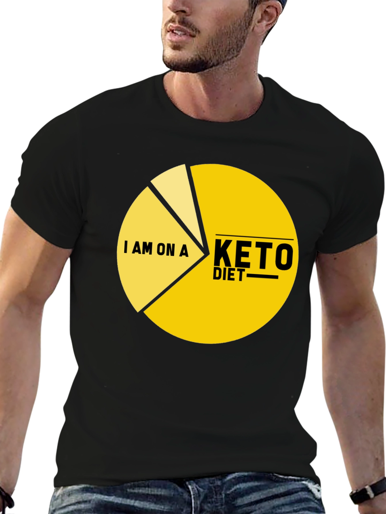Keto Diet Pie Chart T-Shirt - Funny Dieting Tee