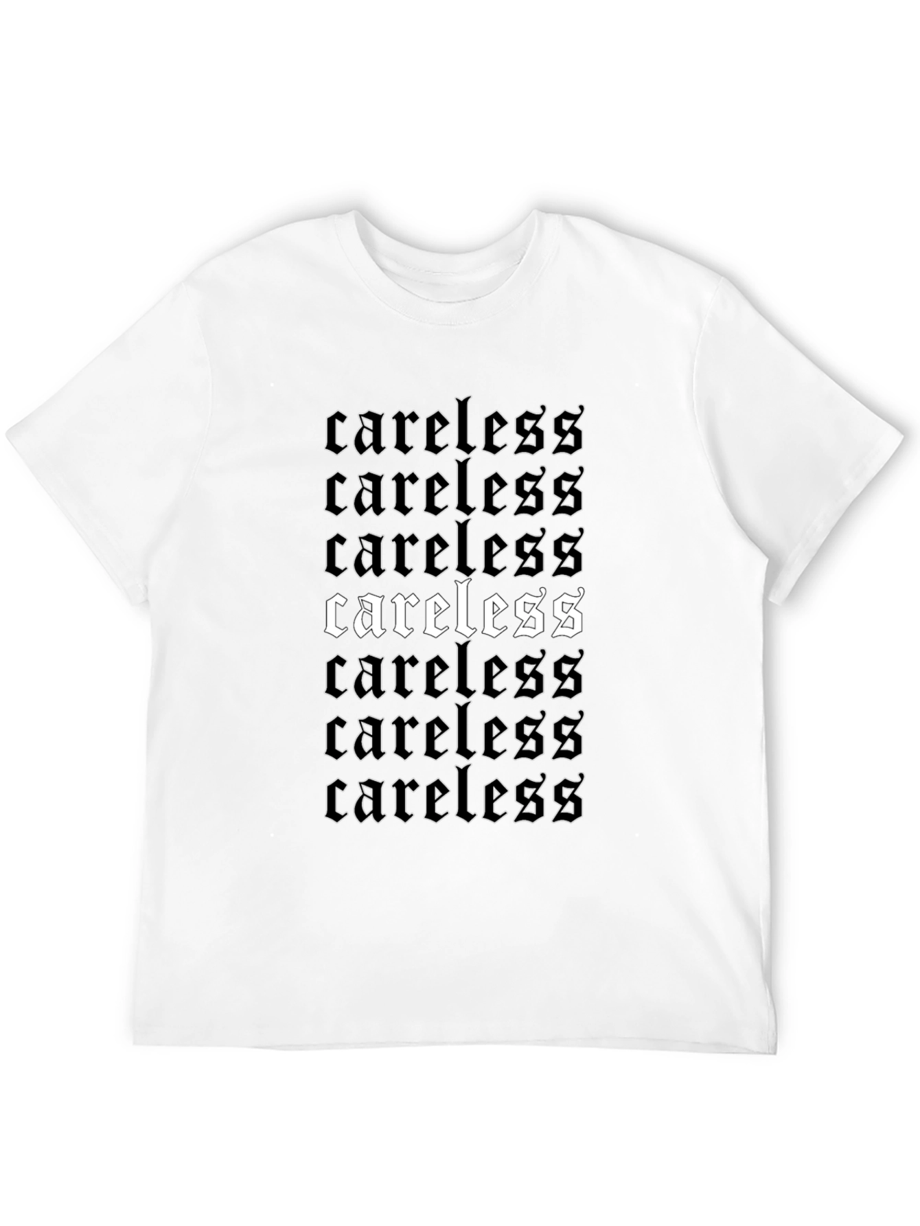 Careless Graphic Print Black T-Shirt