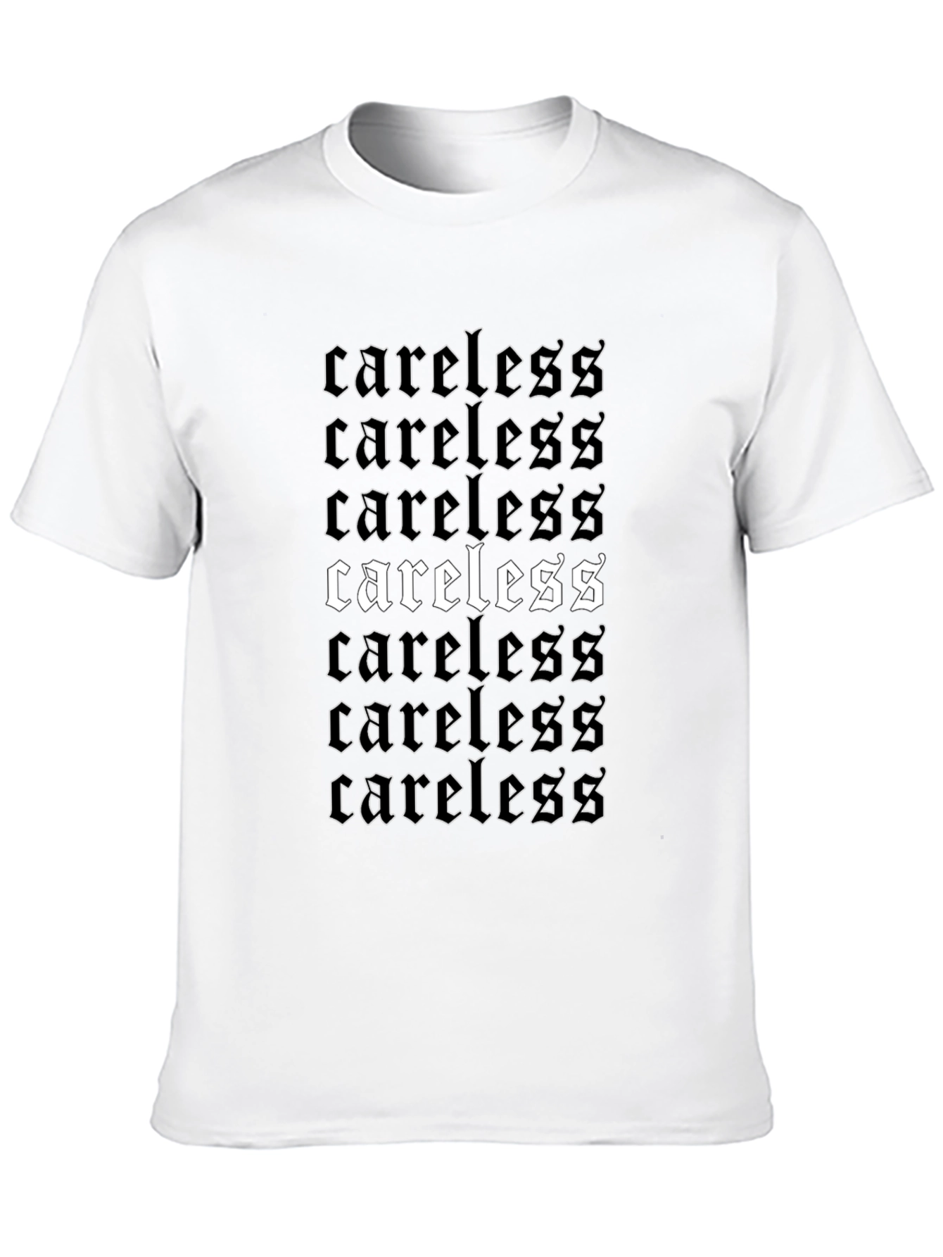 Careless Graphic Print Black T-Shirt