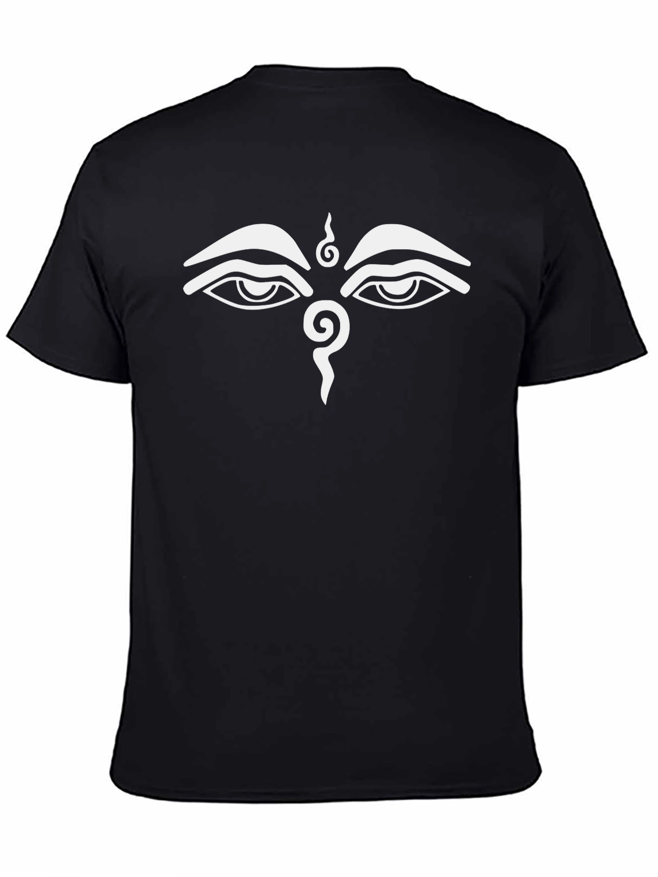Buddha Eyes Graphic Tee - Black Cotton T-Shirt