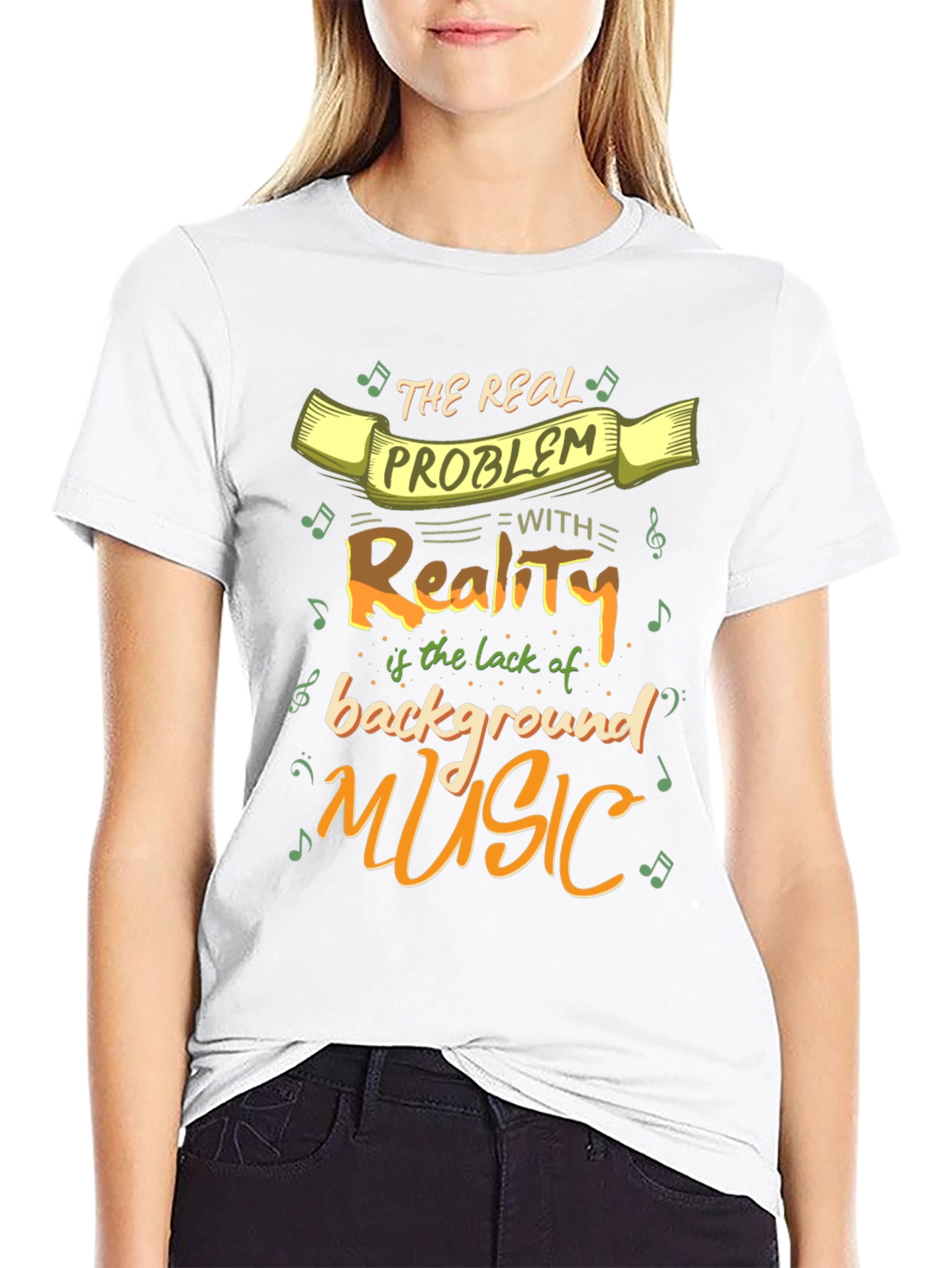 Funny Music Lover T-Shirt - Reality Needs Background Music