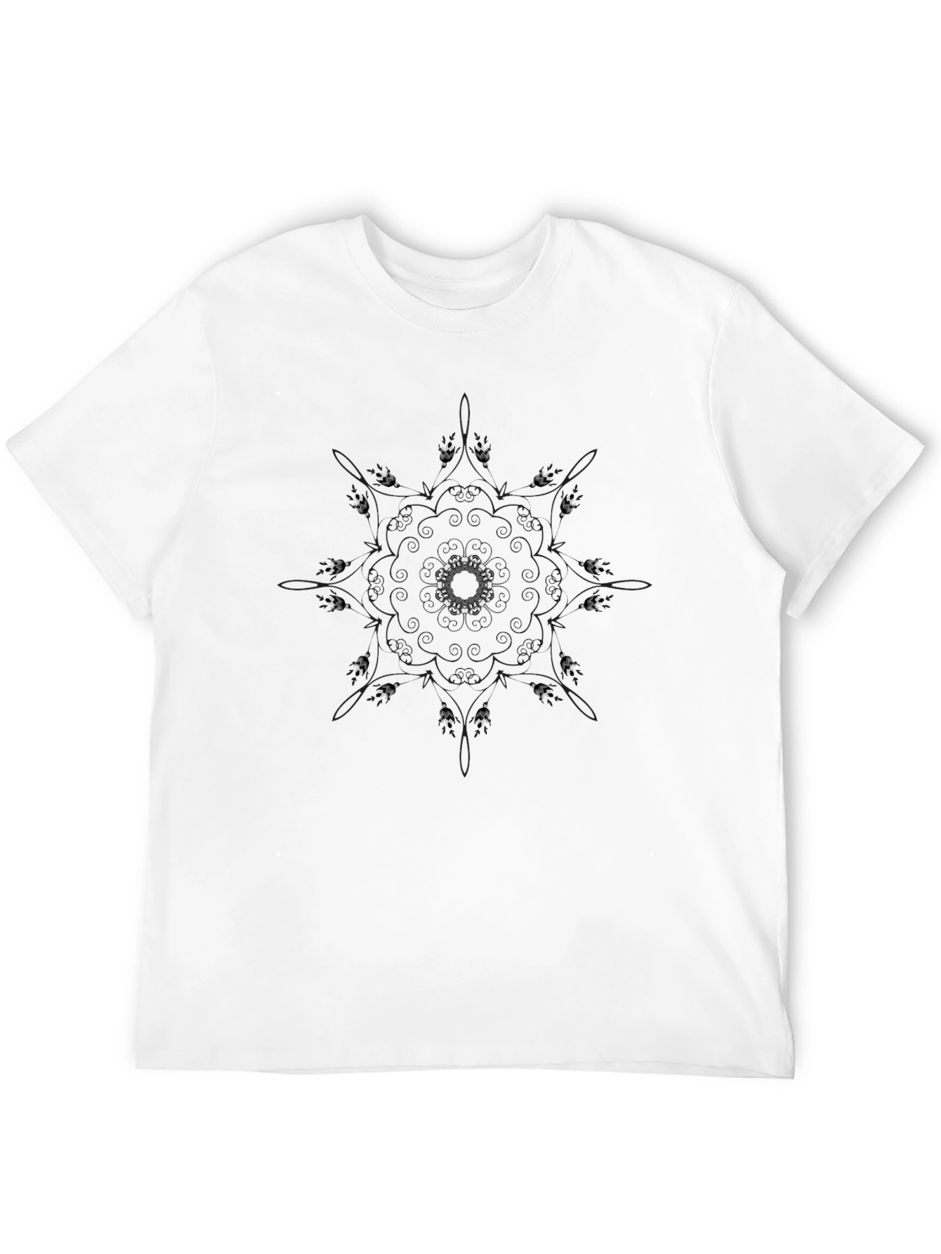 Abstract Mandala Graphic Black T-Shirt