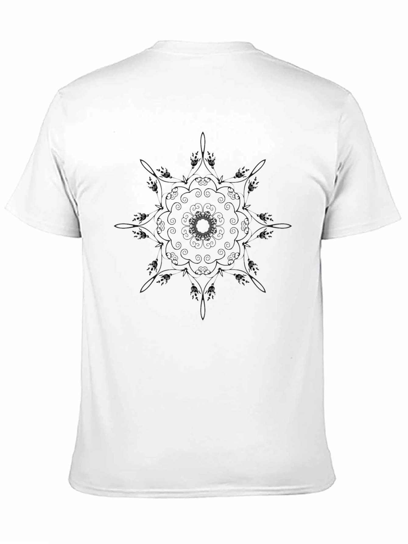 Abstract Mandala Graphic Black T-Shirt