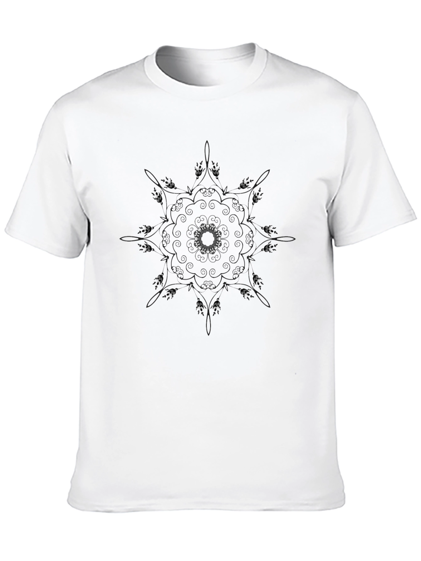 Abstract Mandala Graphic Black T-Shirt
