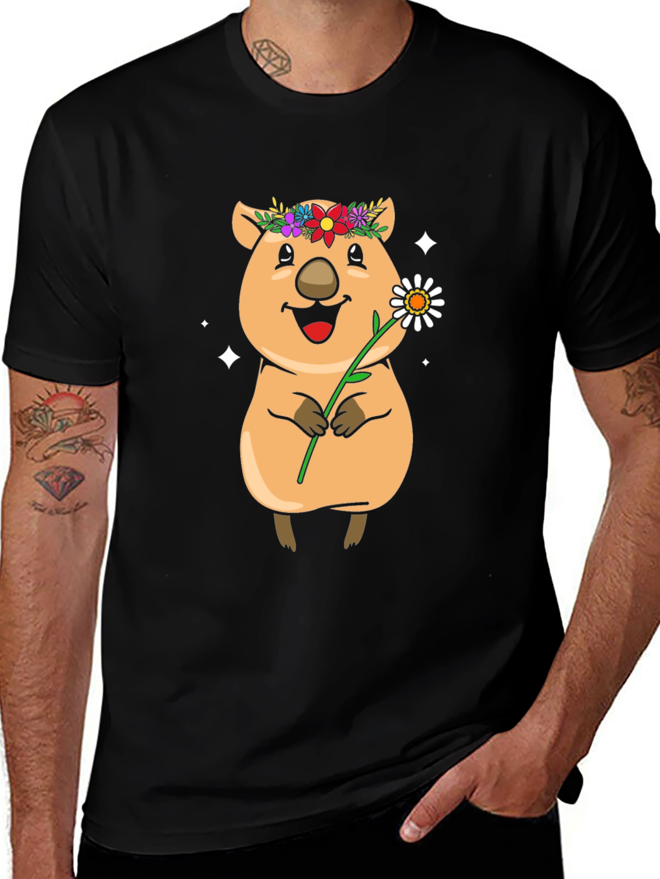 Cute Quokka Flower T-Shirt