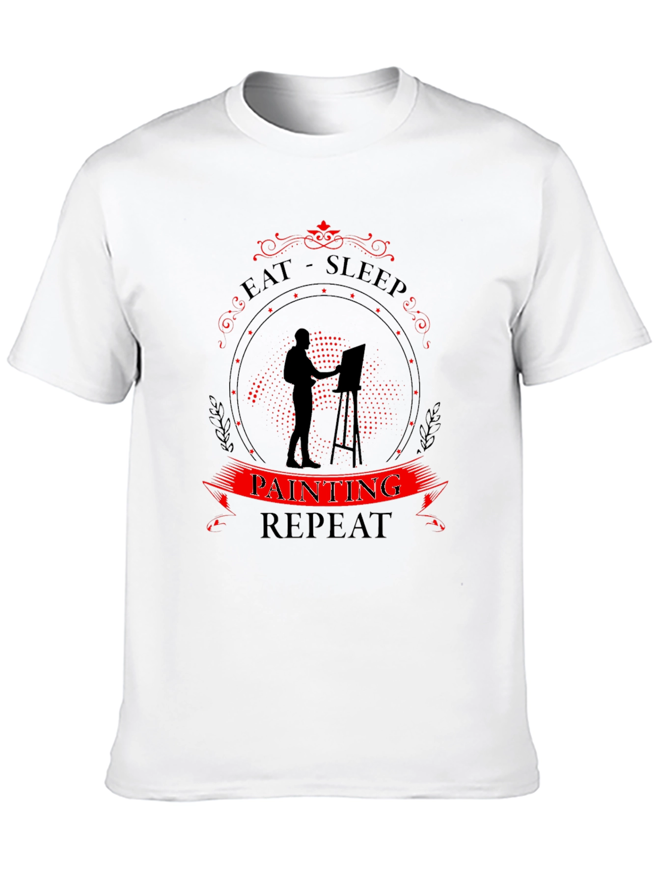 Eat Sleep Painting Repeat Black Graphic Tee