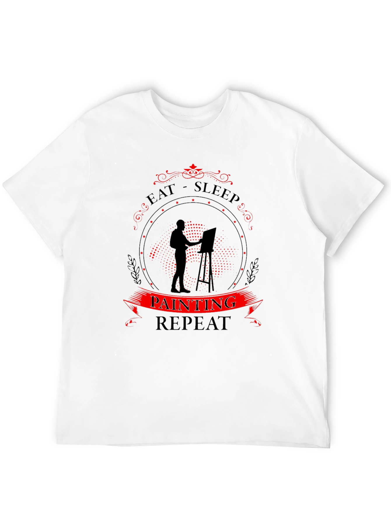 Eat Sleep Painting Repeat Black Graphic Tee