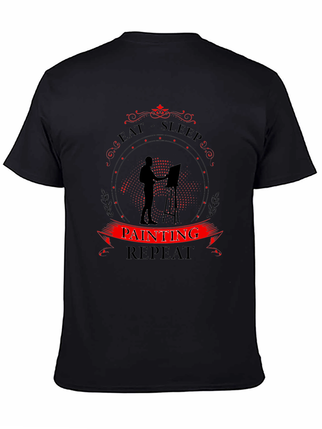 Eat Sleep Painting Repeat Black Graphic Tee