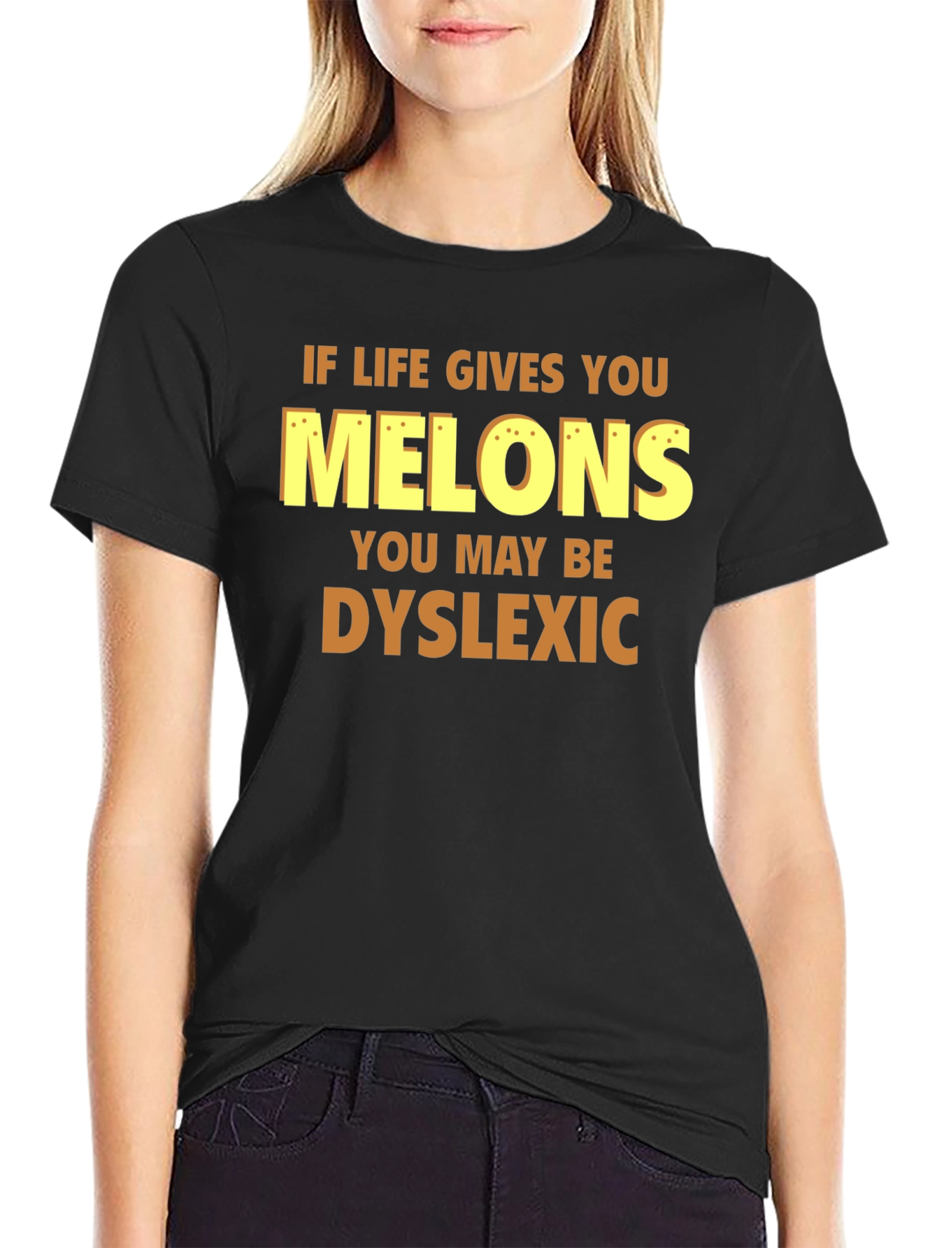 Dyslexic Melons Graphic T-Shirt - Funny Humor Tee