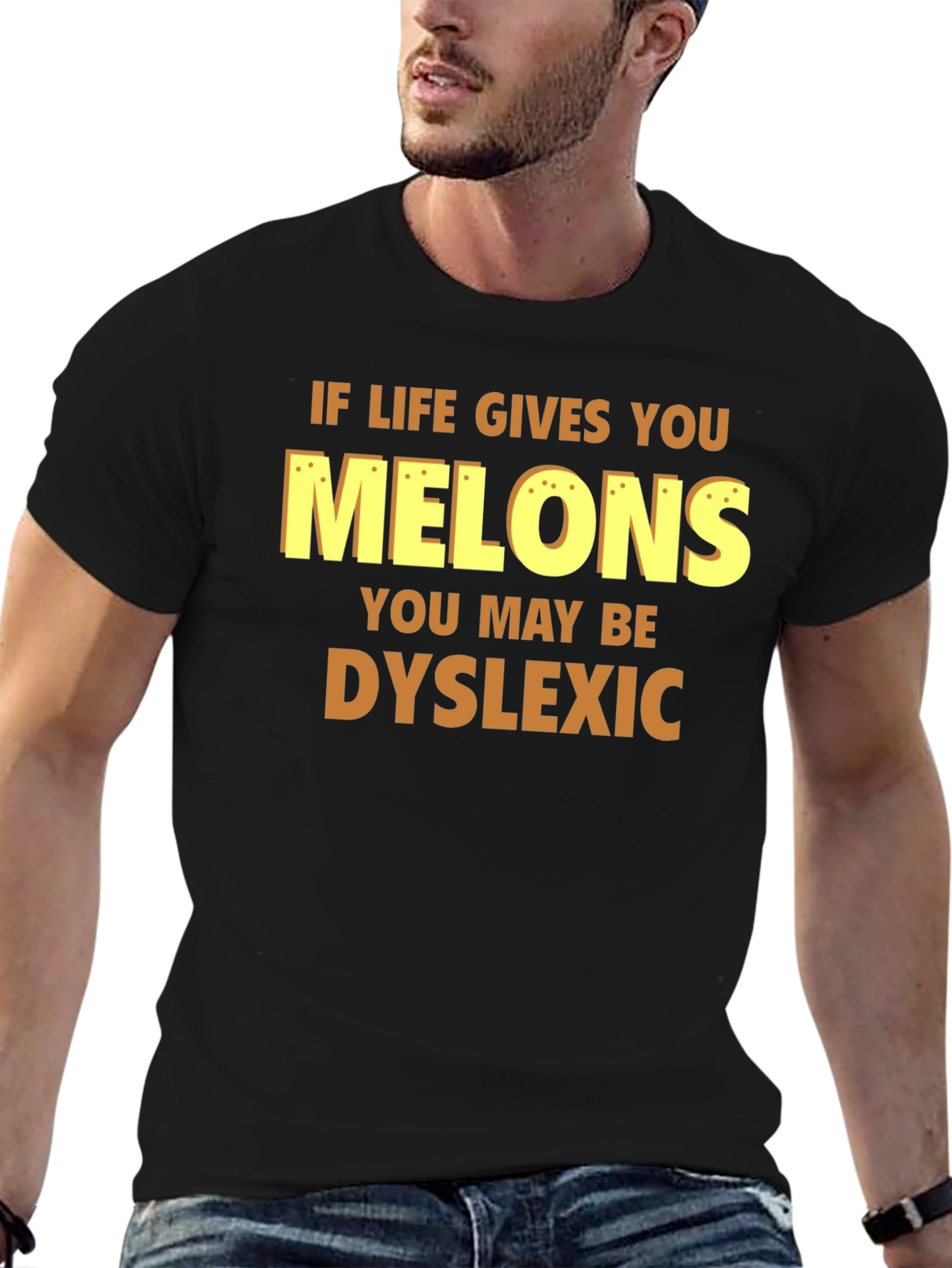 Dyslexic Melons Graphic T-Shirt - Funny Humor Tee