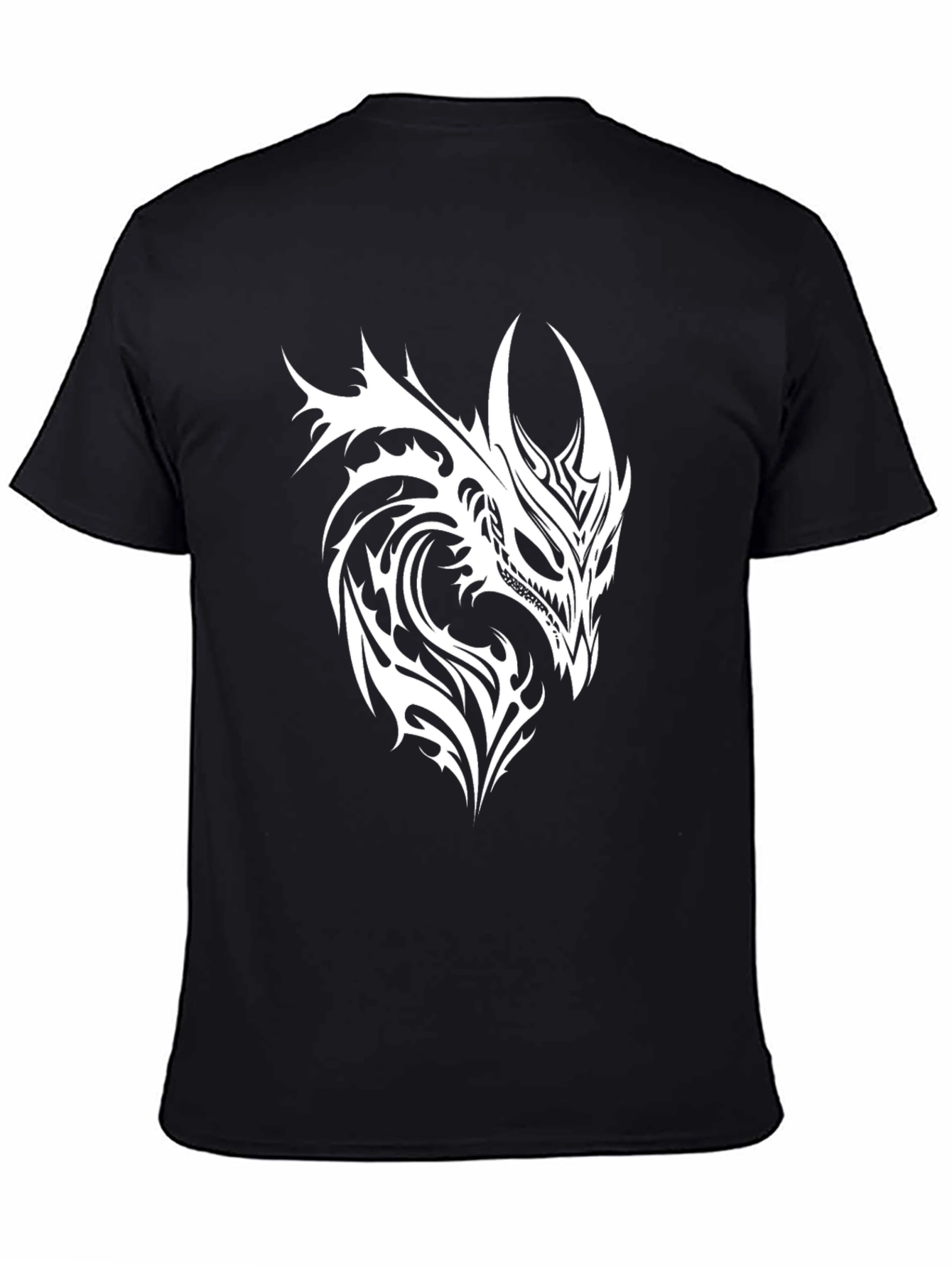 Tribal Dragon Graphic Black T-Shirt
