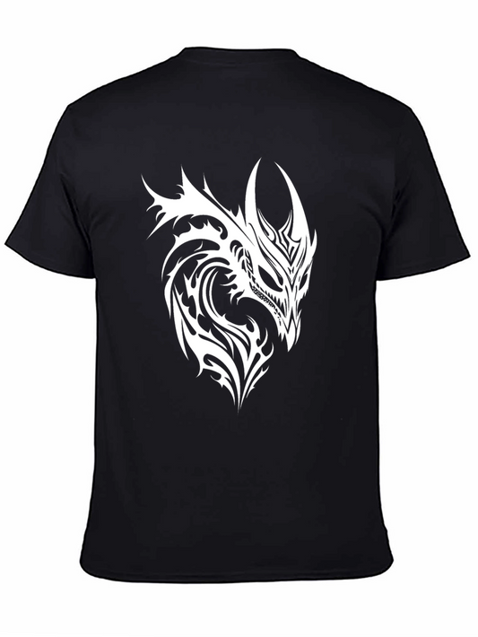 Tribal Dragon Graphic Black T-Shirt