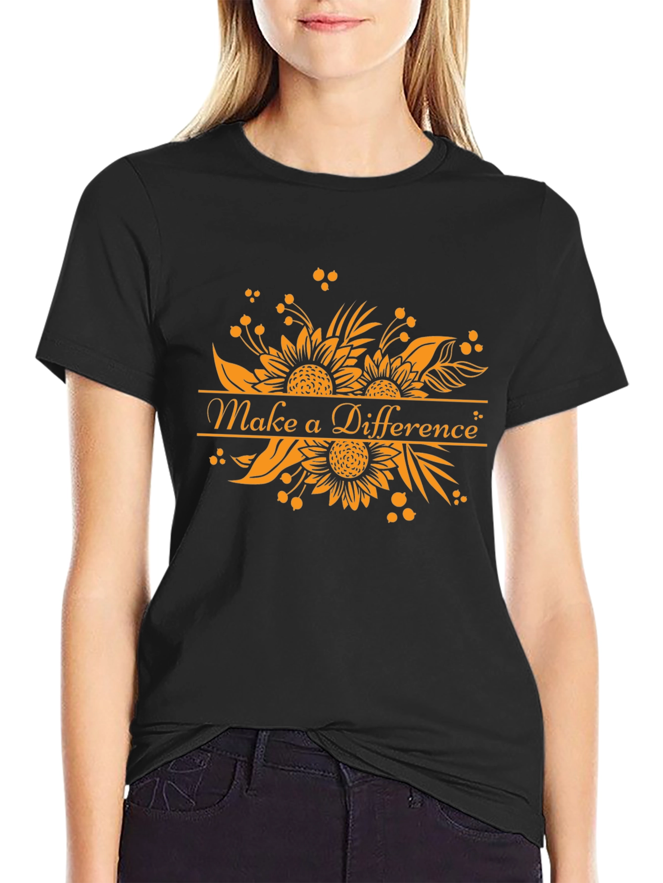 Make a Difference Sunflower Graphic Tee
