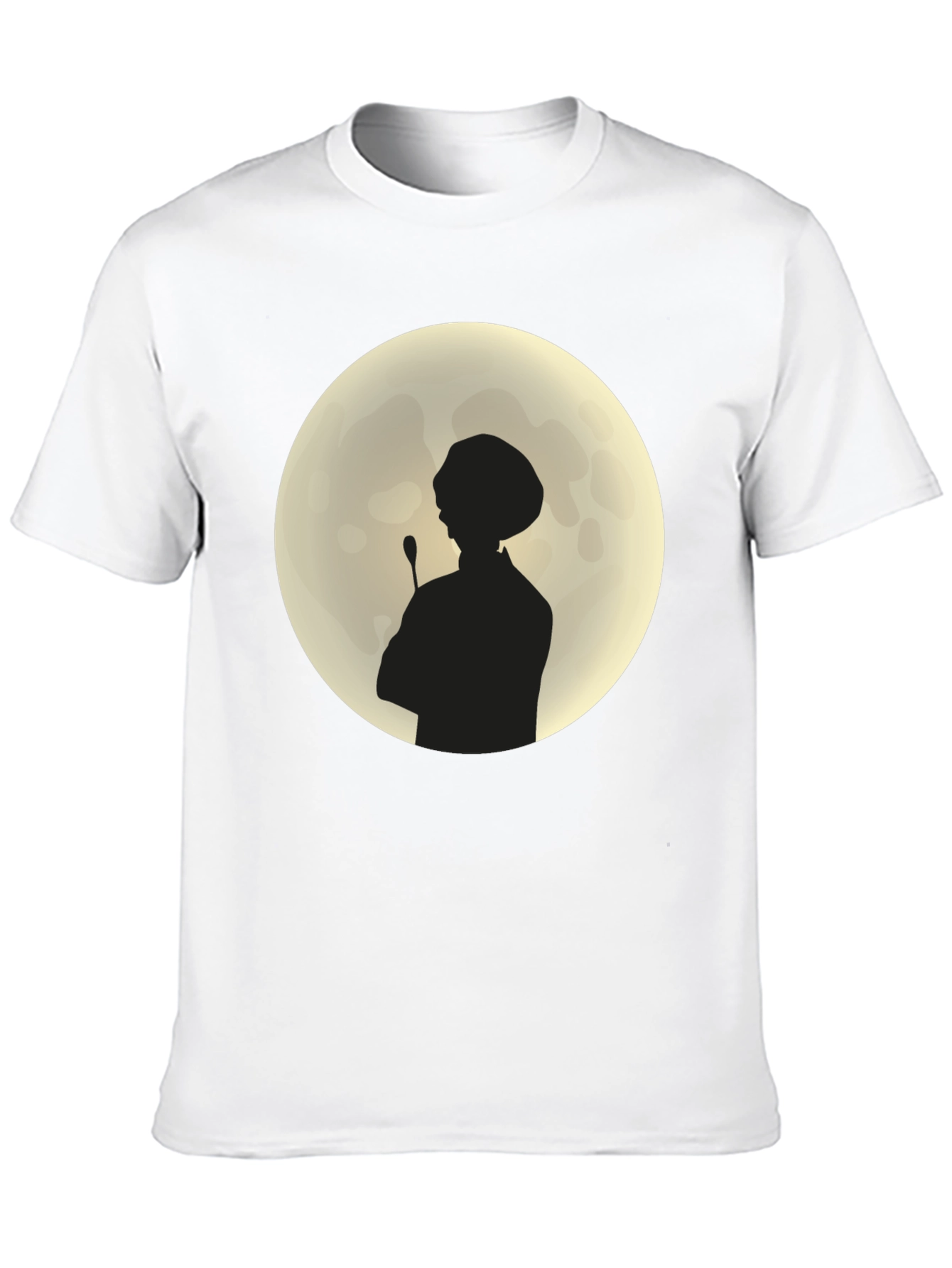 Silhouette Chef on Moon Black T-Shirt