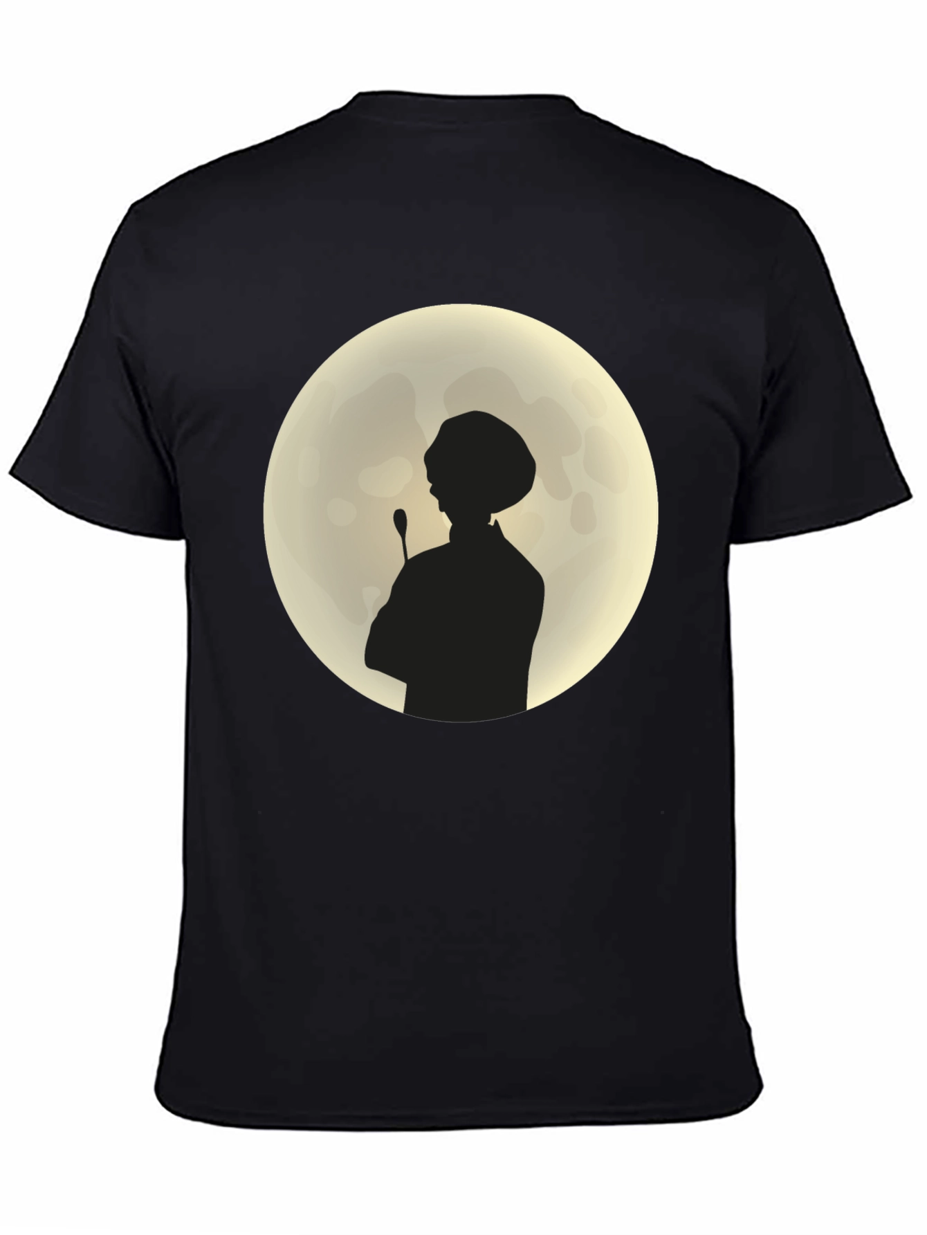 Silhouette Chef on Moon Black T-Shirt