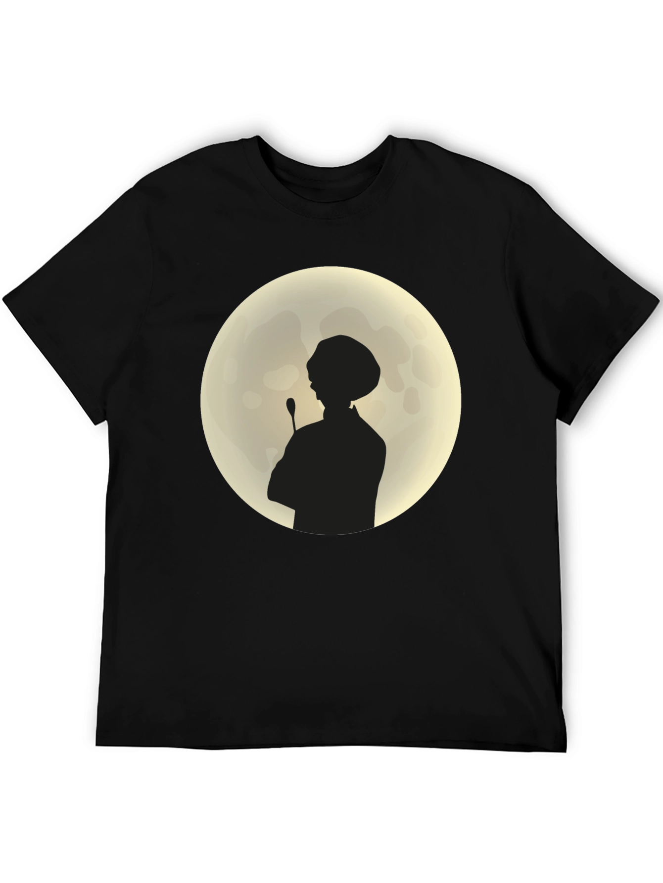 Silhouette Chef on Moon Black T-Shirt