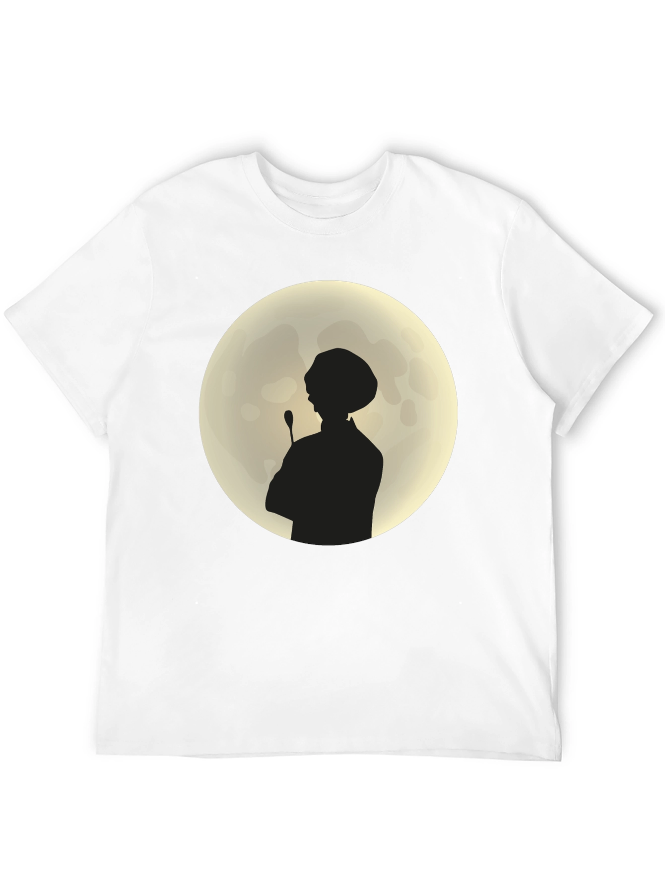 Silhouette Chef on Moon Black T-Shirt