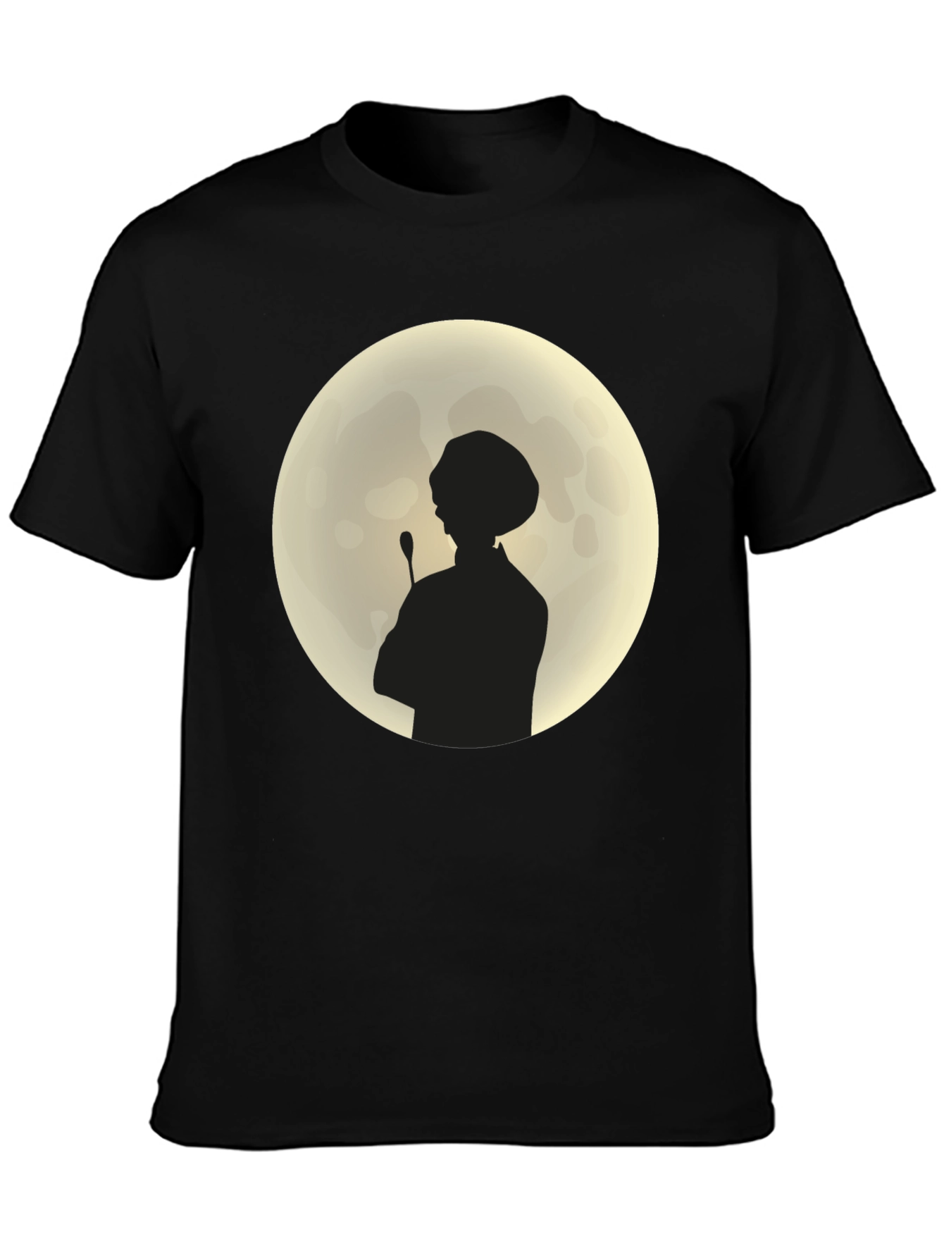 Silhouette Chef on Moon Black T-Shirt