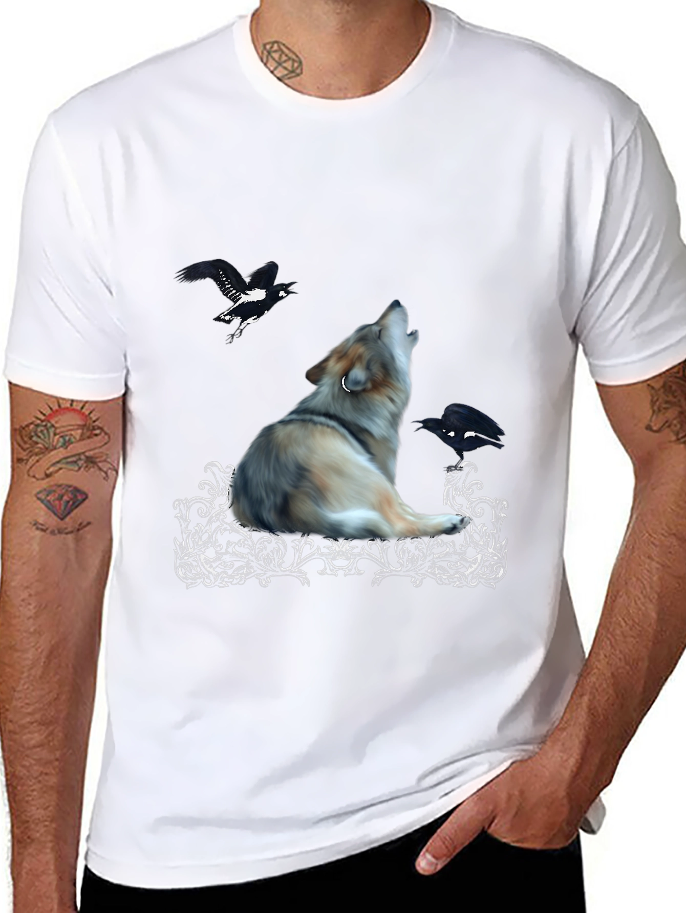 Wolf & Raven Graphic Tee - Black