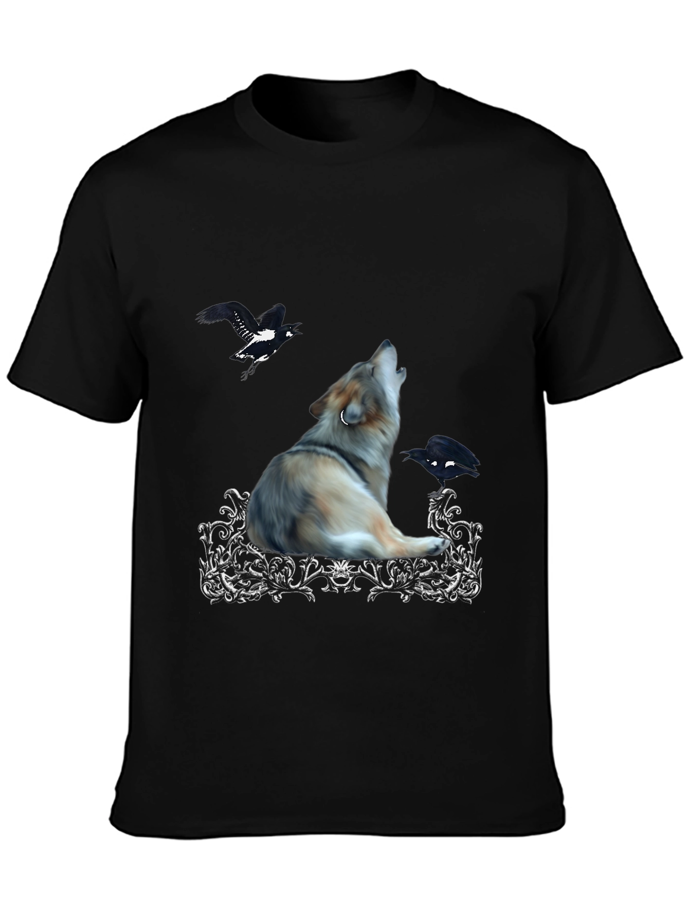 Wolf & Raven Graphic Tee - Black
