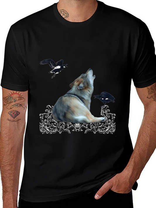 Wolf & Raven Graphic Tee - Black