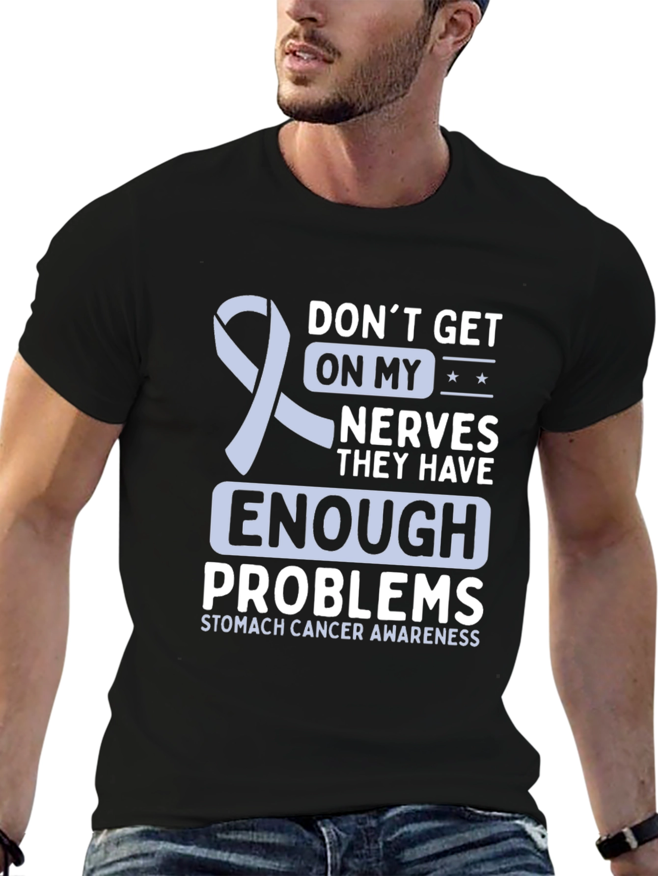 Stomach Cancer Awareness Ribbon Graphic T-Shirt