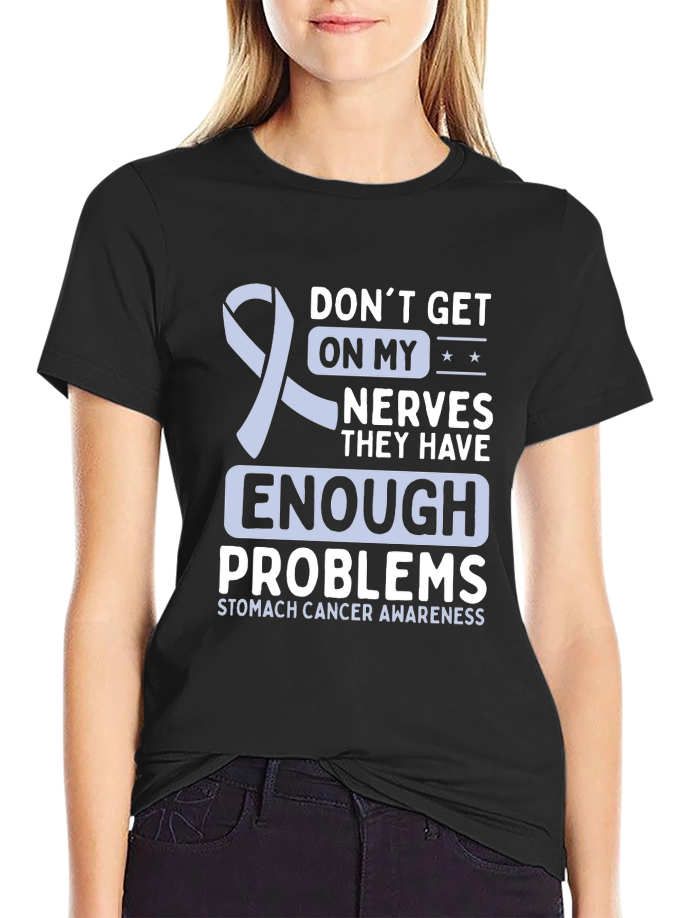 Stomach Cancer Awareness Ribbon Graphic T-Shirt