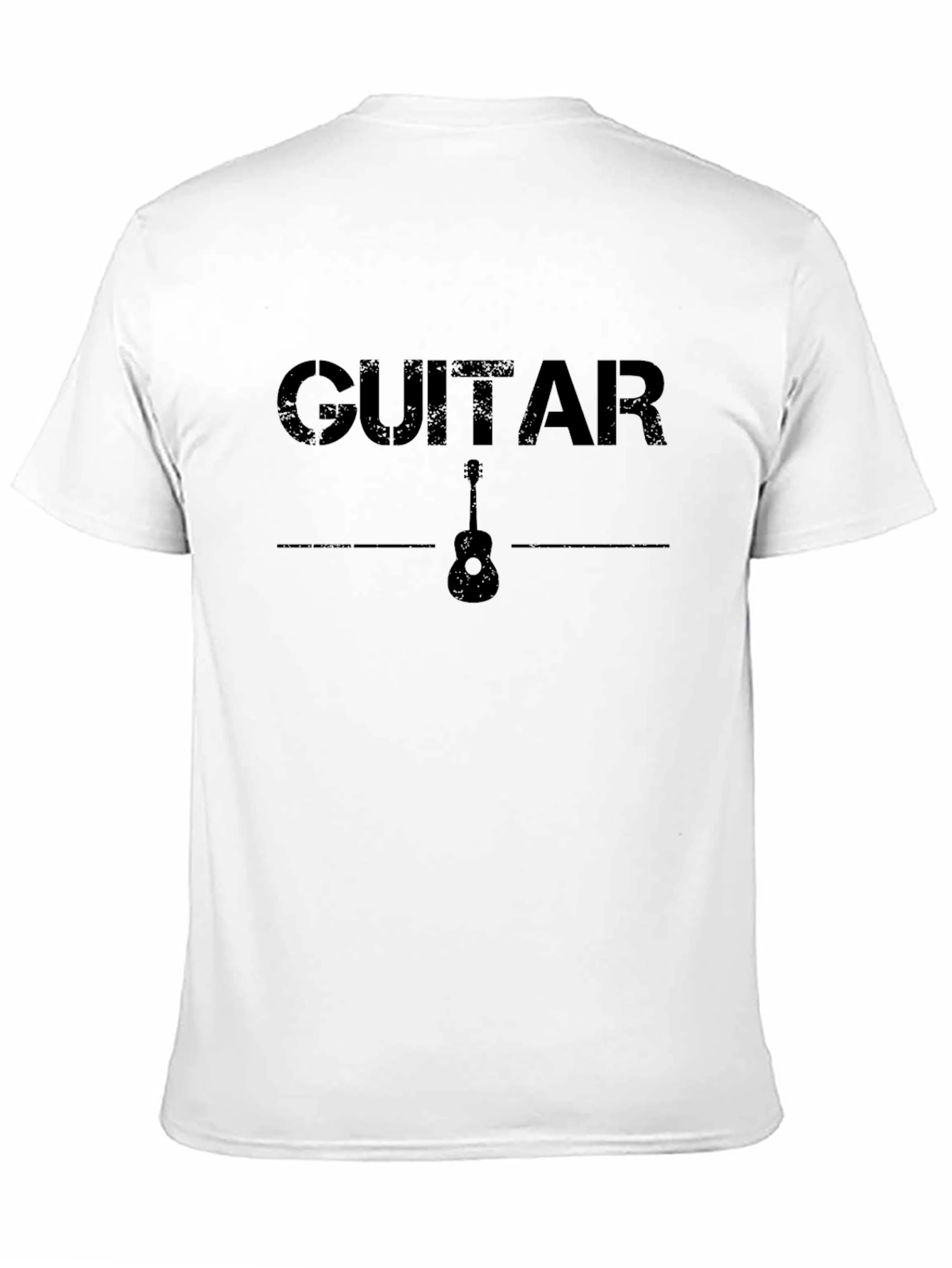 Guitar Graphic Print Black T-Shirt