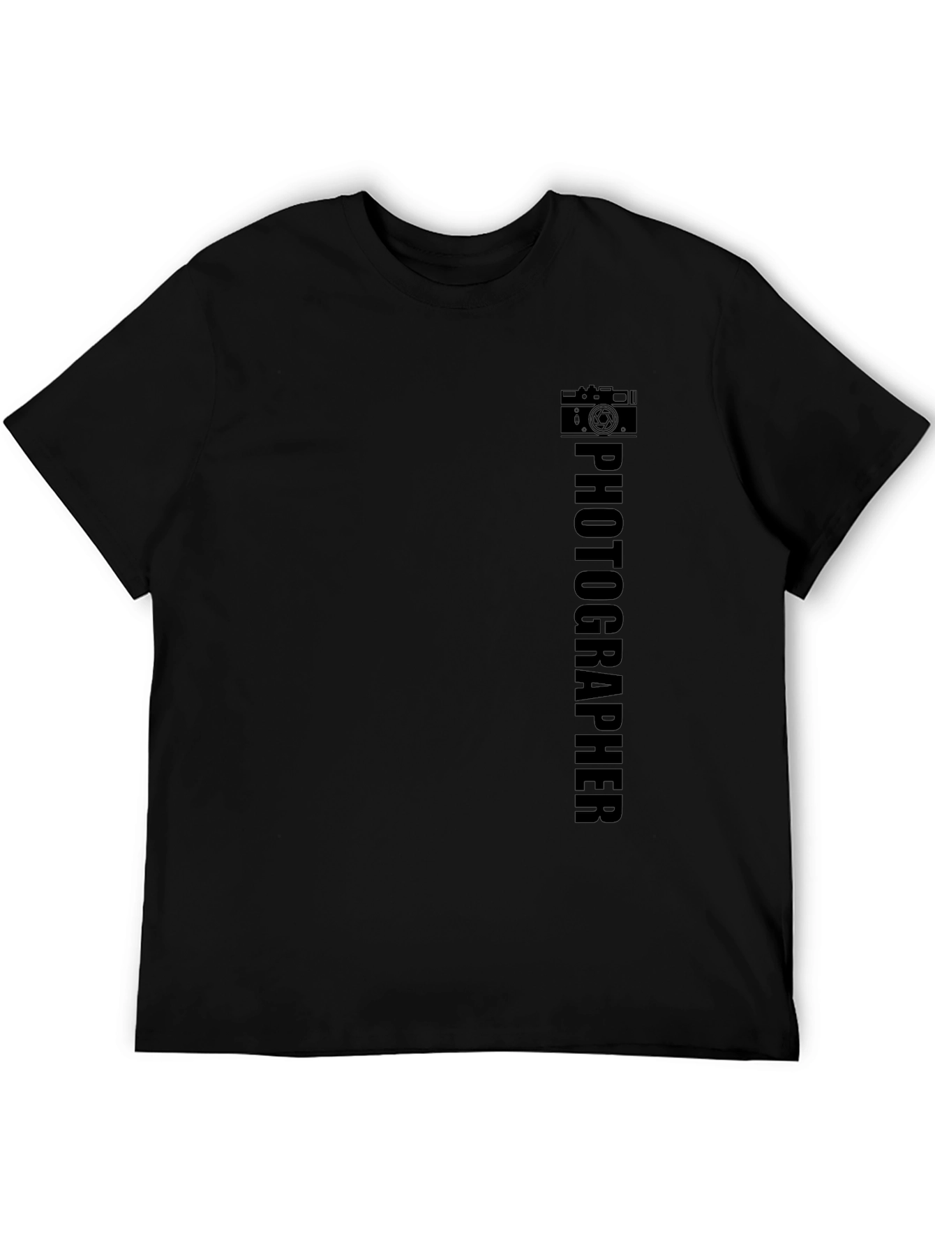 Photographer Graphic T-Shirt - Black Crew Neck Tee