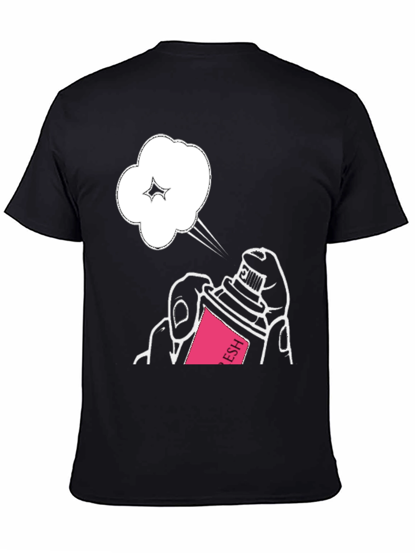 Spray Can Graphic Tee - Stylish Black Cotton T-Shirt