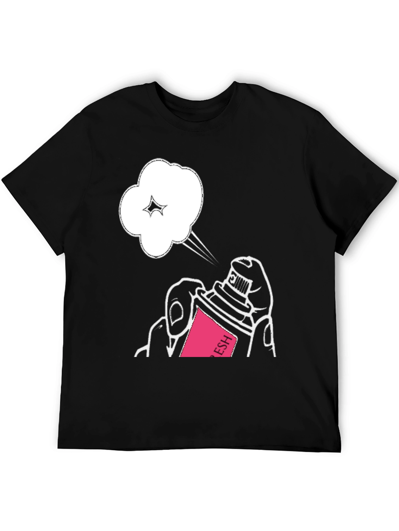 Spray Can Graphic Tee - Stylish Black Cotton T-Shirt