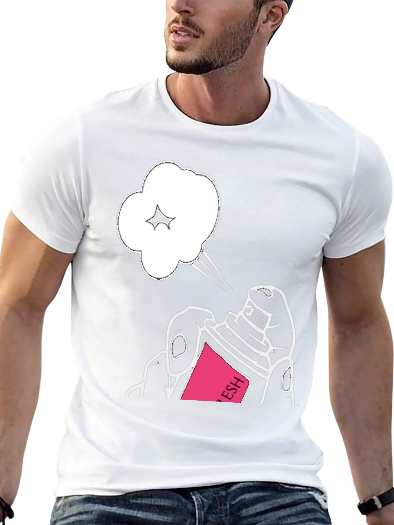 Spray Can Graphic Tee - Stylish Black Cotton T-Shirt