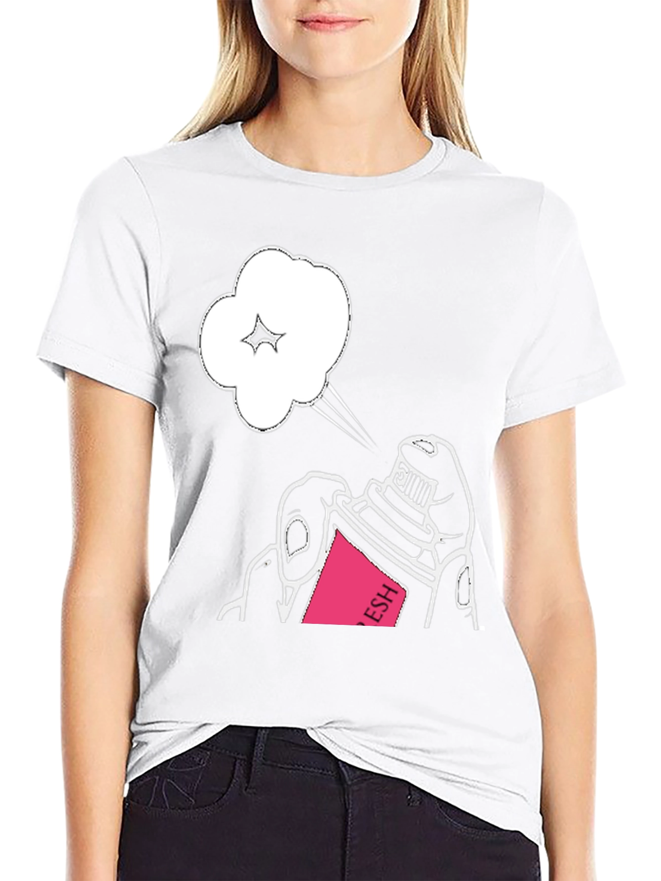 Spray Can Graphic Tee - Stylish Black Cotton T-Shirt