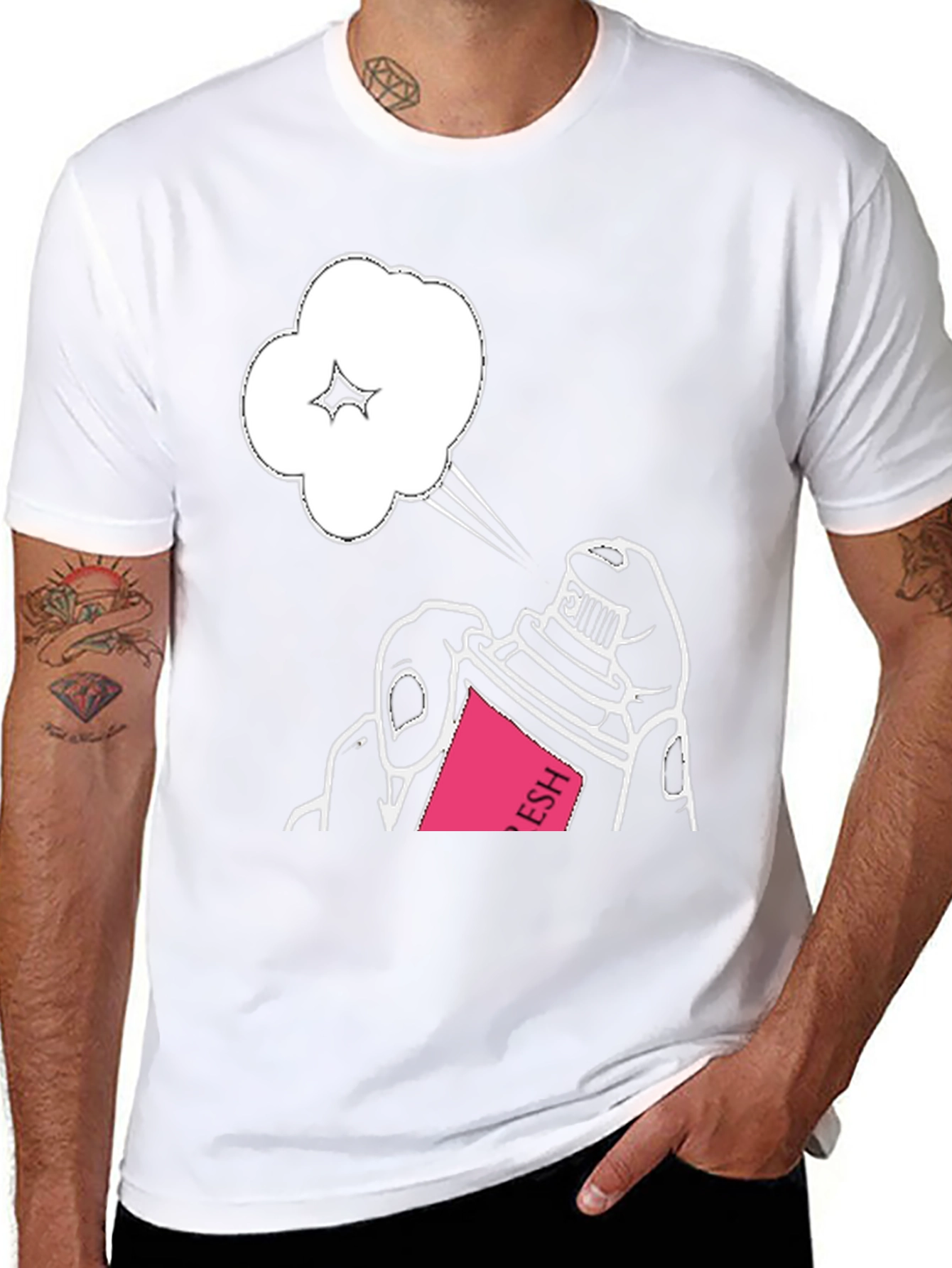 Spray Can Graphic Tee - Stylish Black Cotton T-Shirt