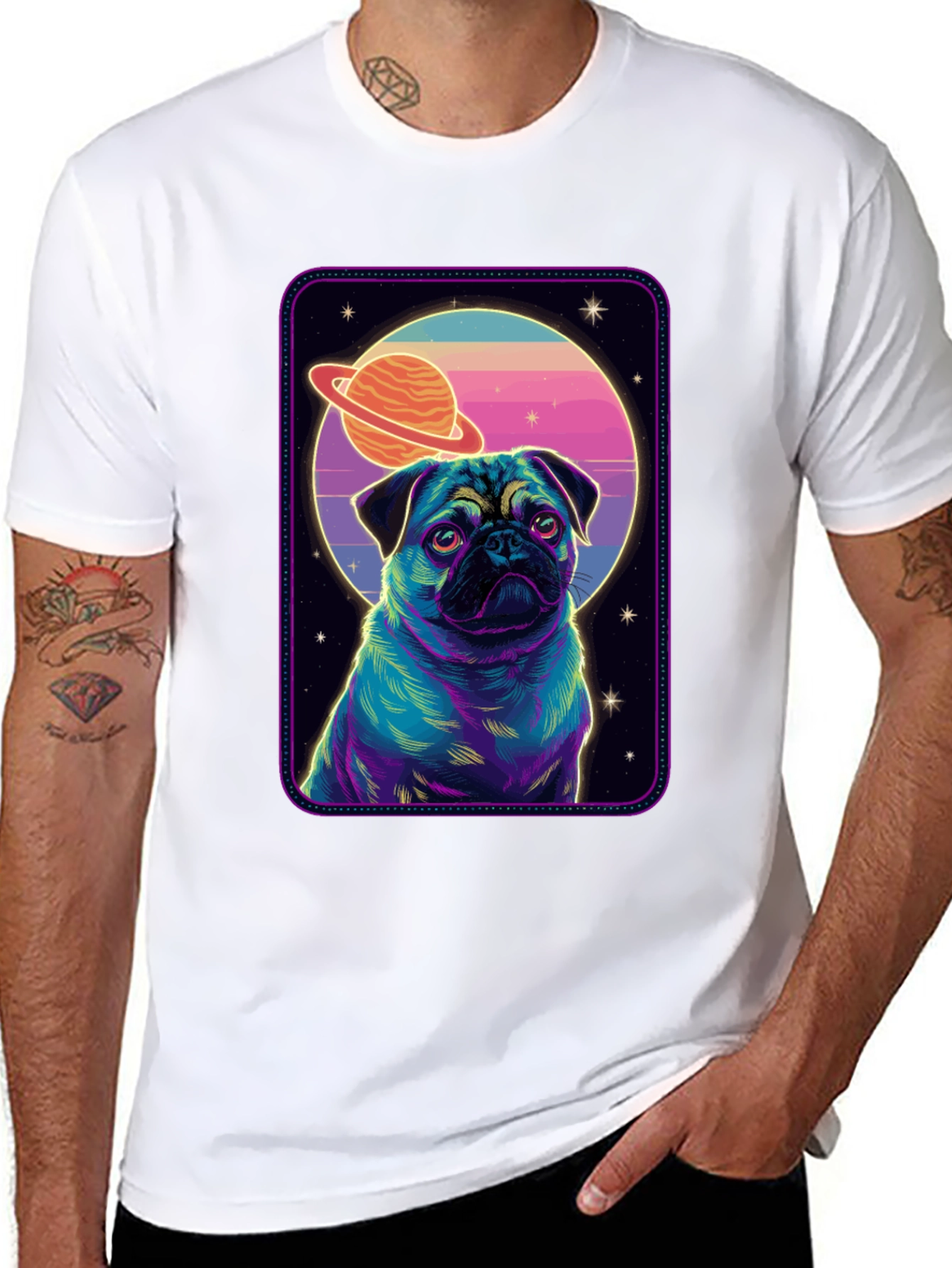 Pug in Space Graphic T-Shirt
