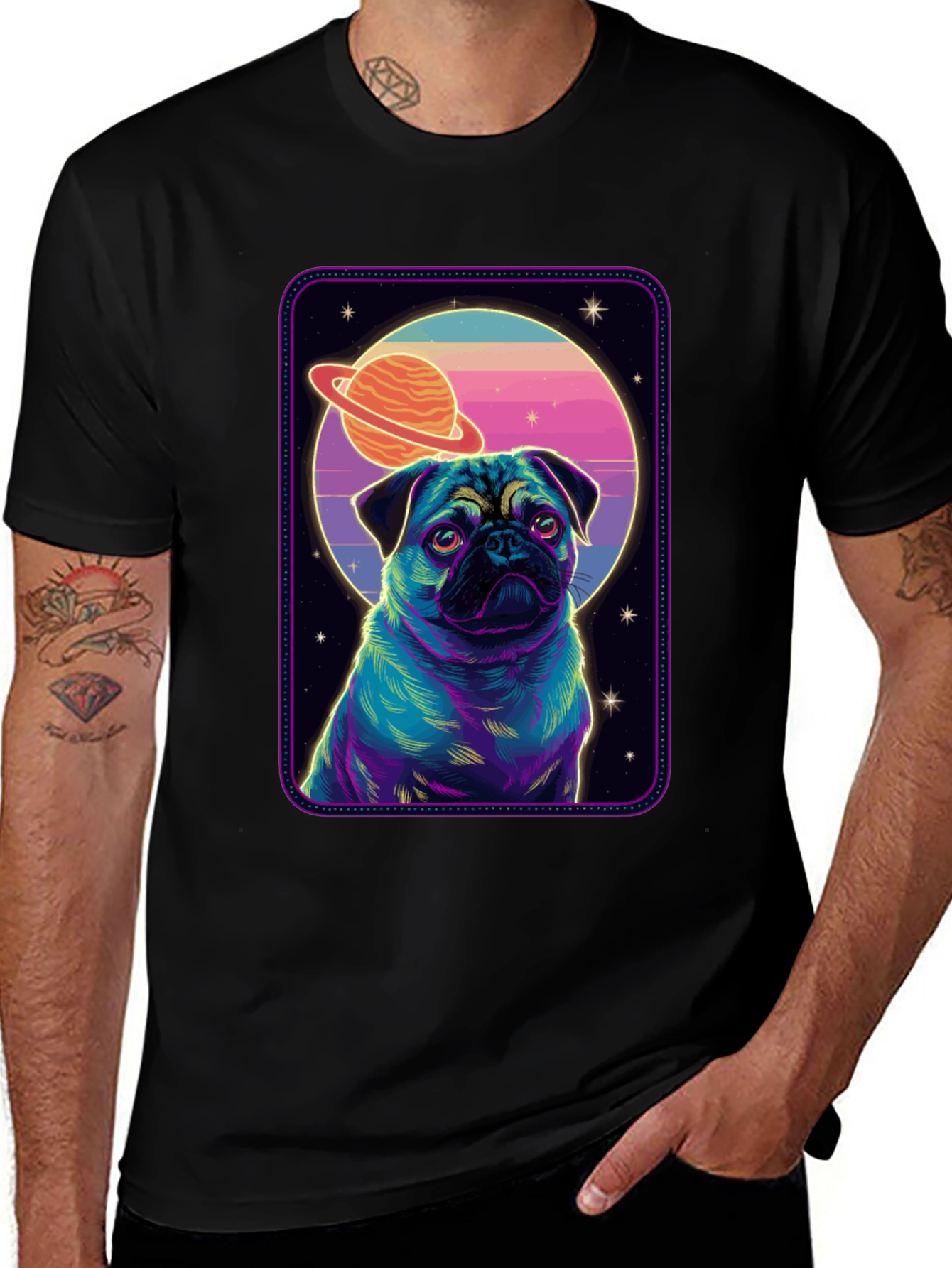 Pug in Space Graphic T-Shirt