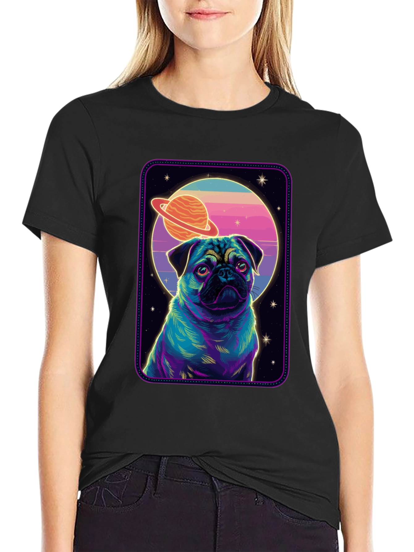 Pug in Space Graphic T-Shirt