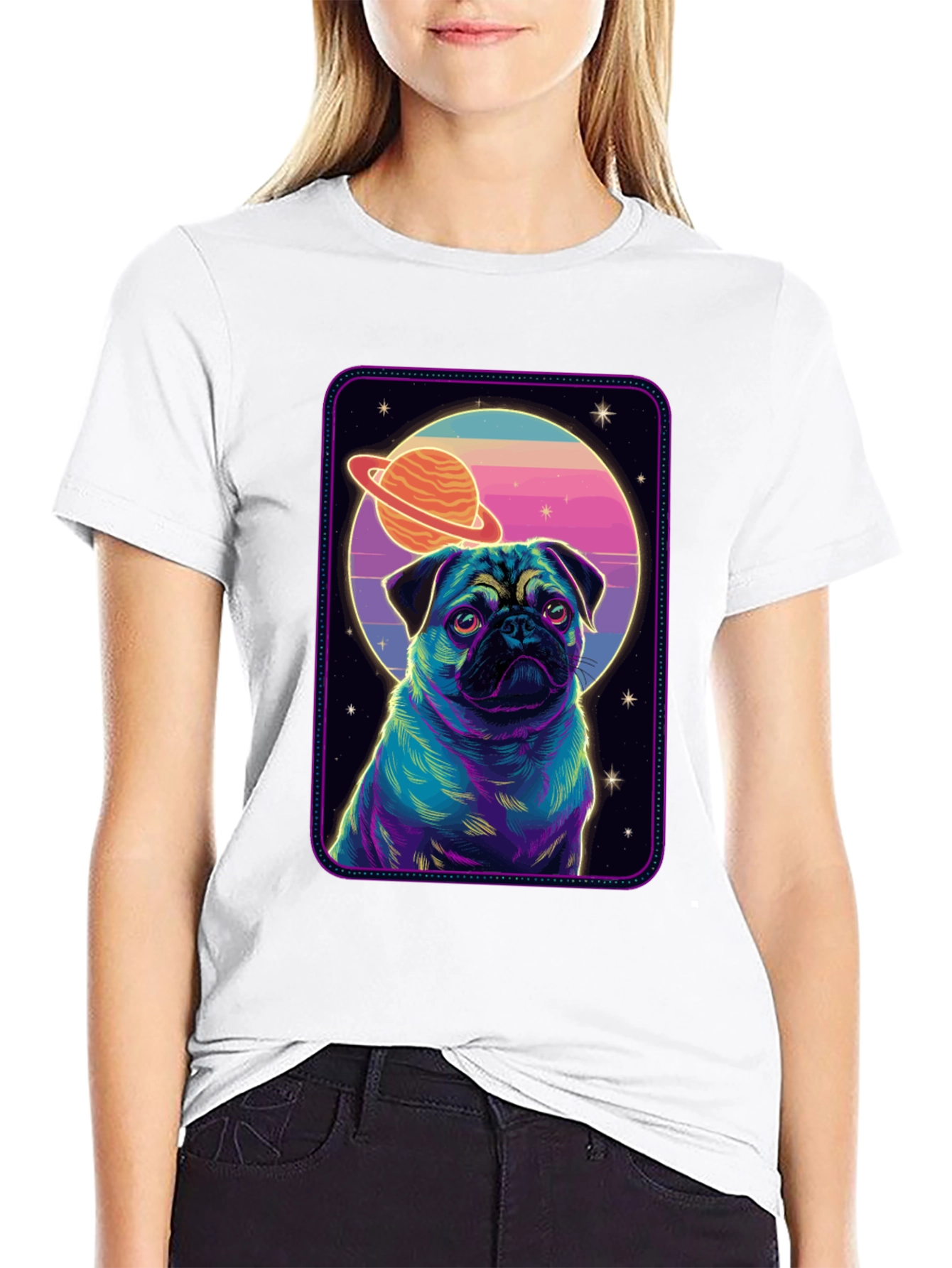 Pug in Space Graphic T-Shirt