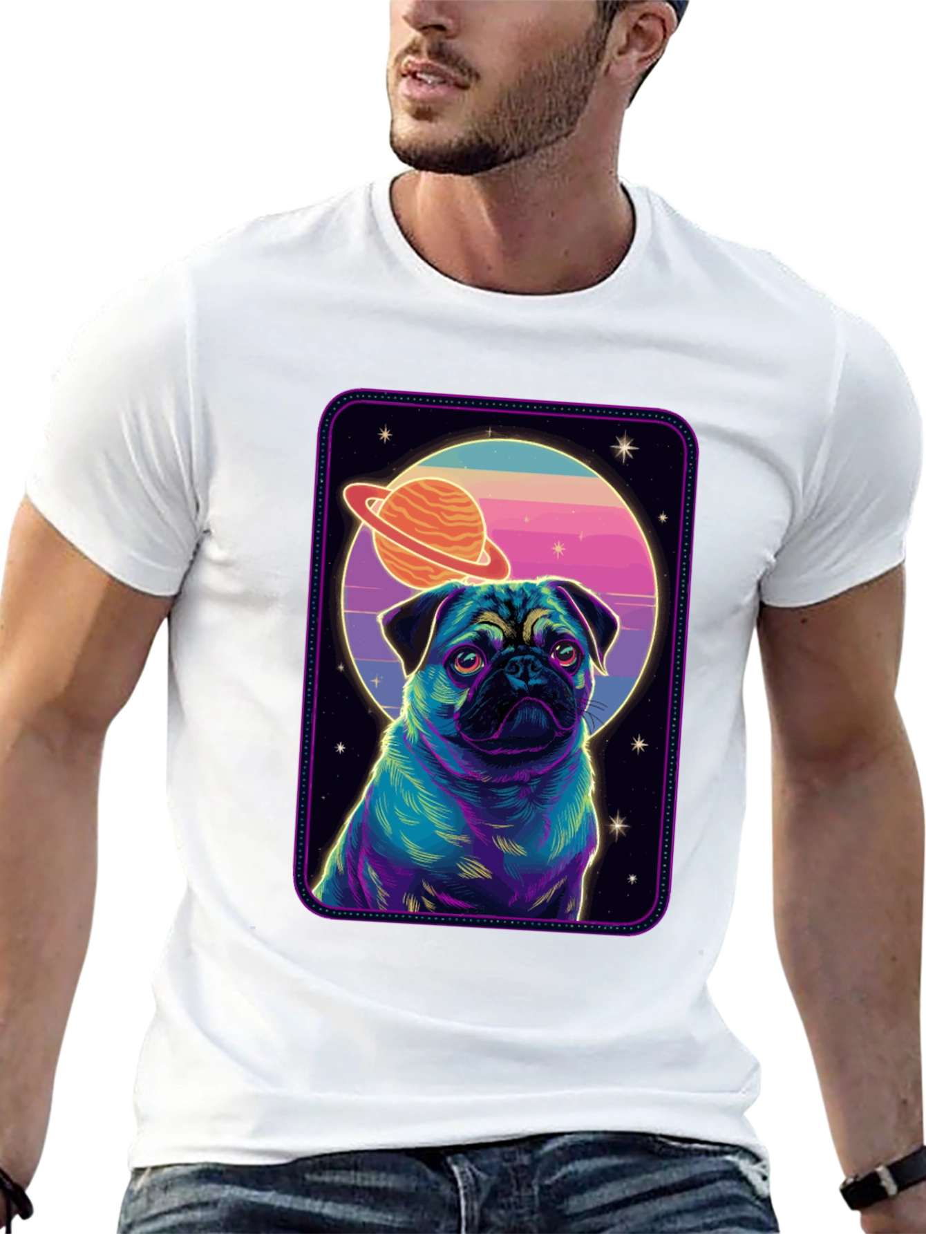 Pug in Space Graphic T-Shirt