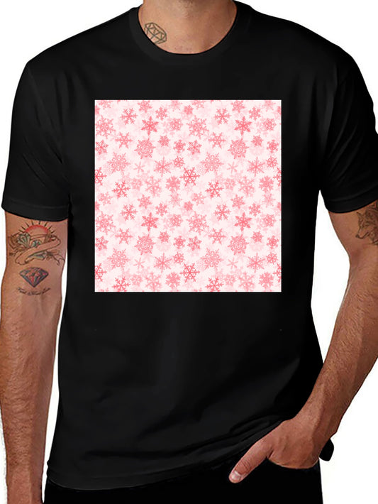 Snowflake Pattern Black Tee