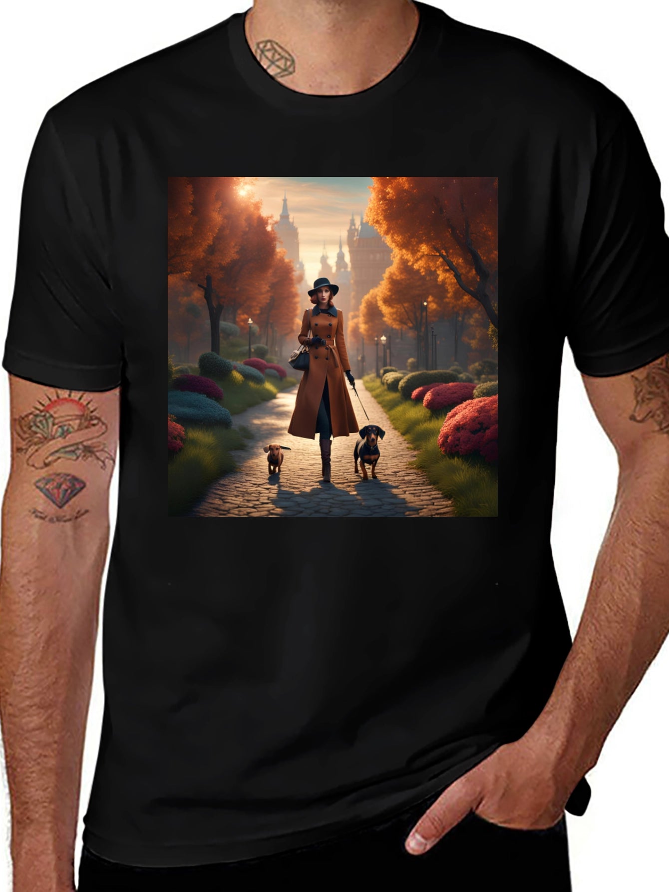 Dog Walk Autumn T-Shirt