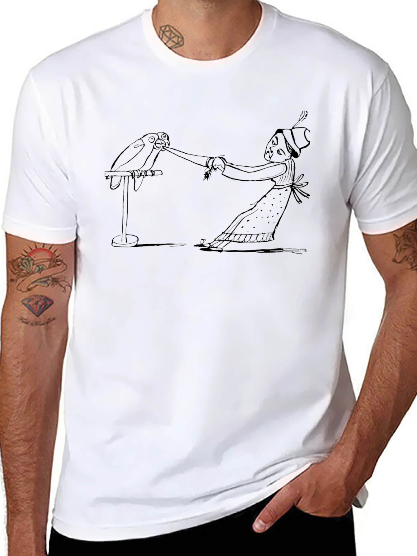Parrot Pull T-Shirt - Funny Graphic Tee