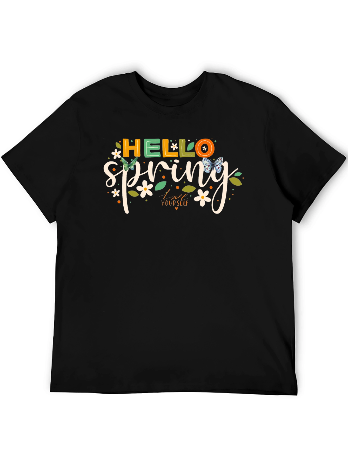 Hello Spring Graphic Tee - Black T-Shirt