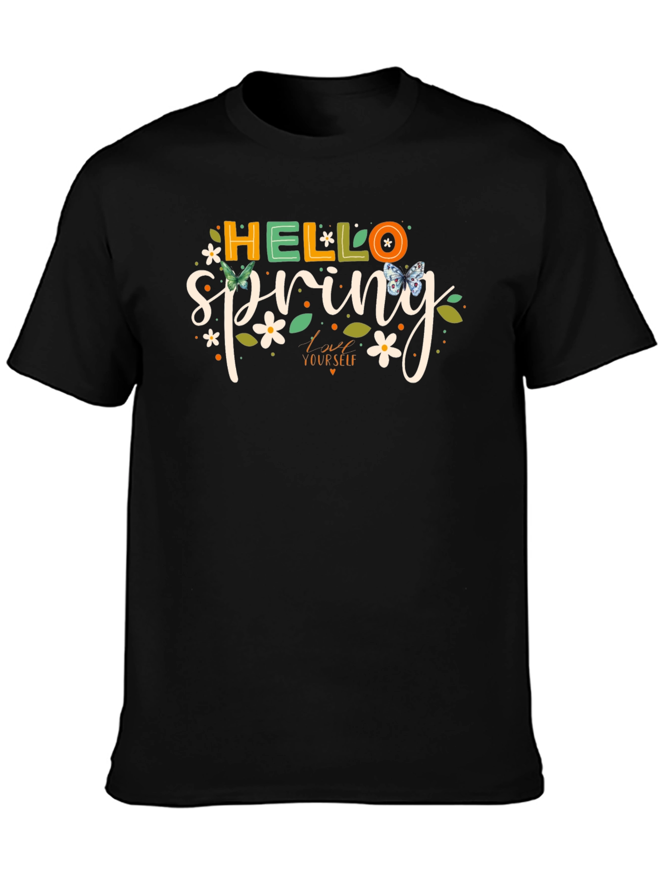 Hello Spring Graphic Tee - Black T-Shirt