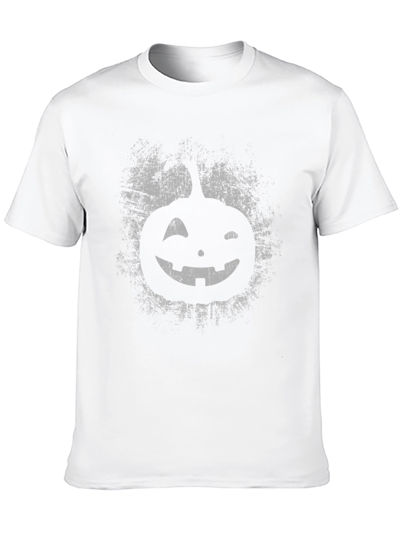 Halloween Pumpkin Graphic Tee - Distressed Print