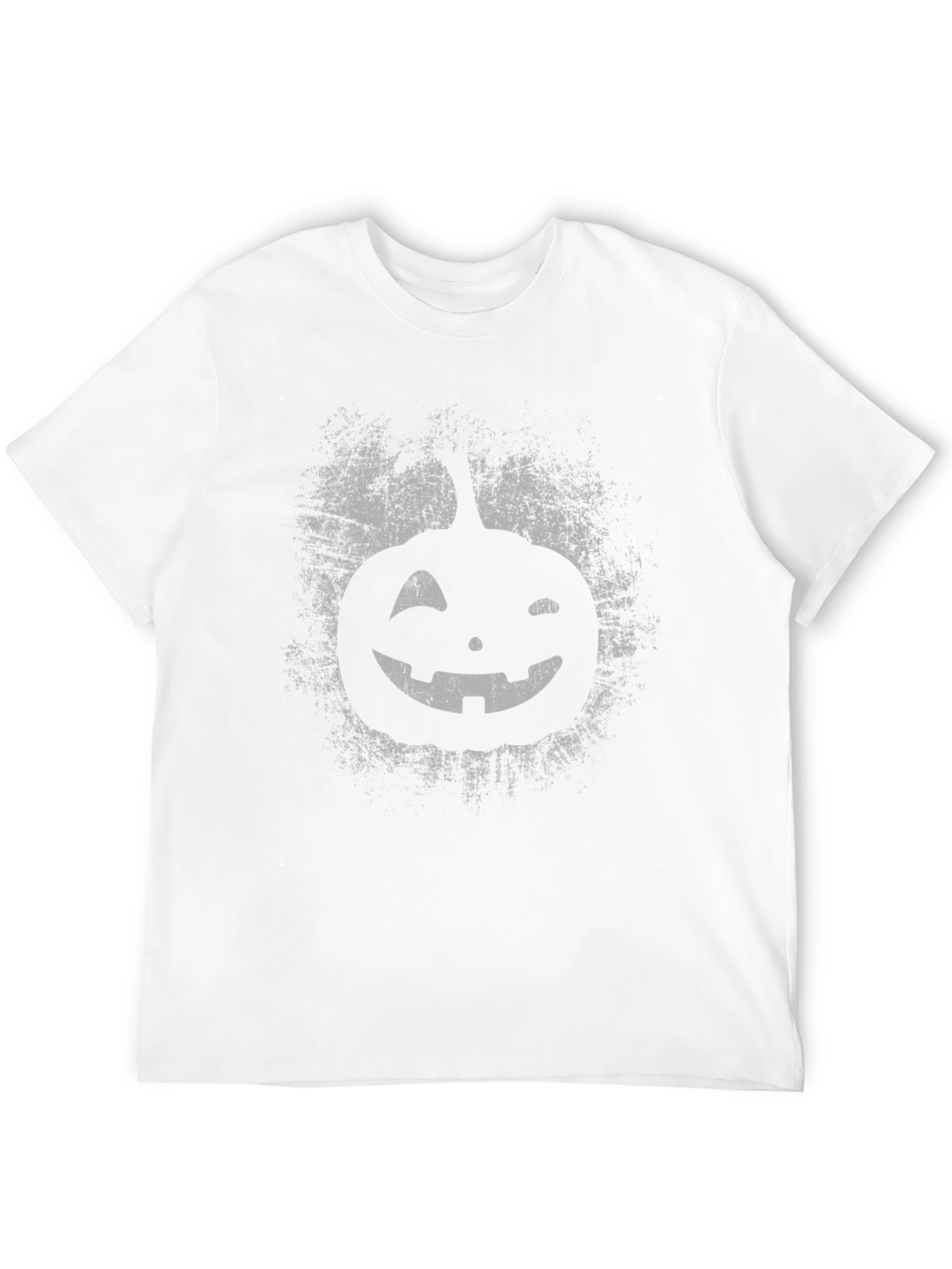 Halloween Pumpkin Graphic Tee - Distressed Print